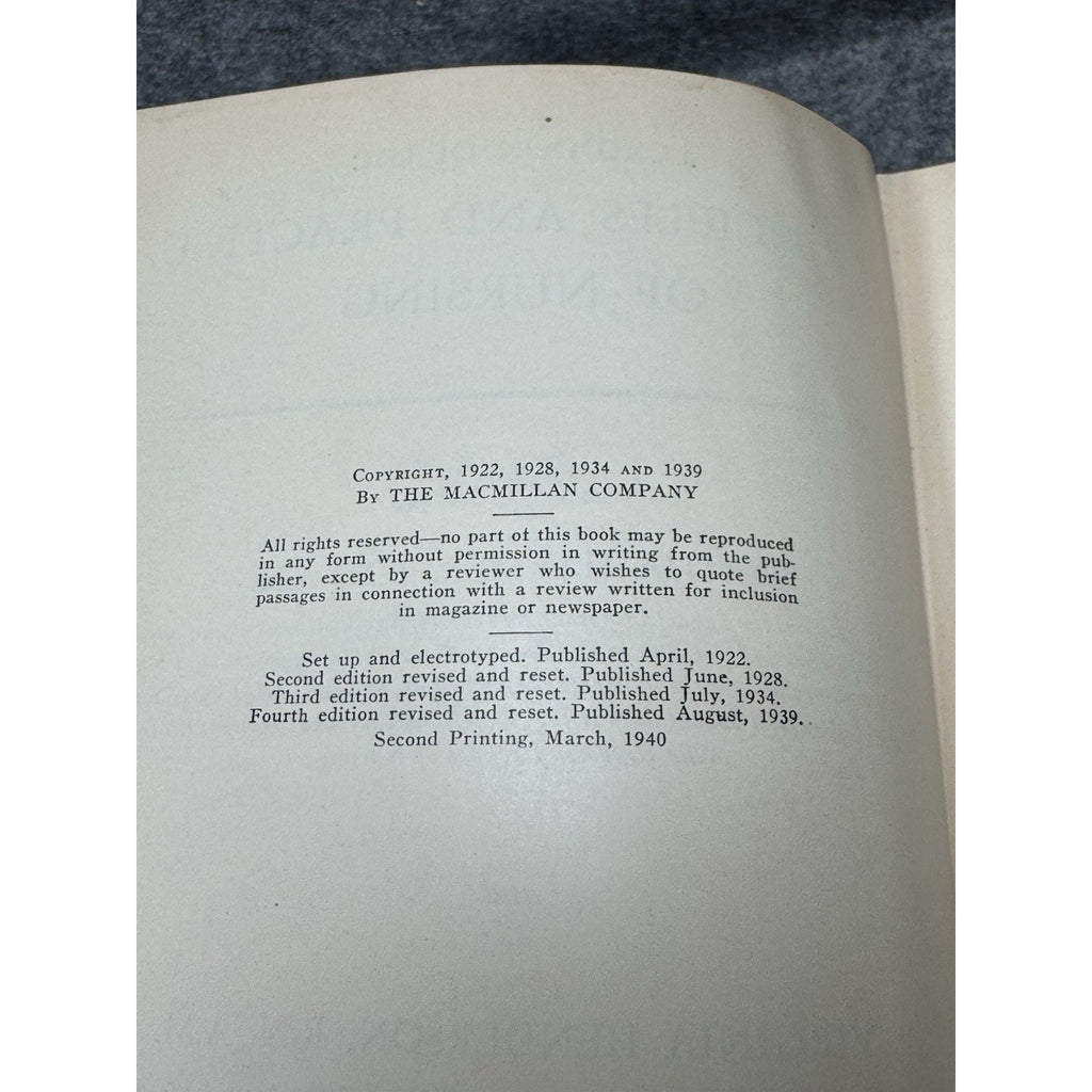 1940 Principles & Practice of Nursing 4th Ed Harmer Henderson HC Flex Cover