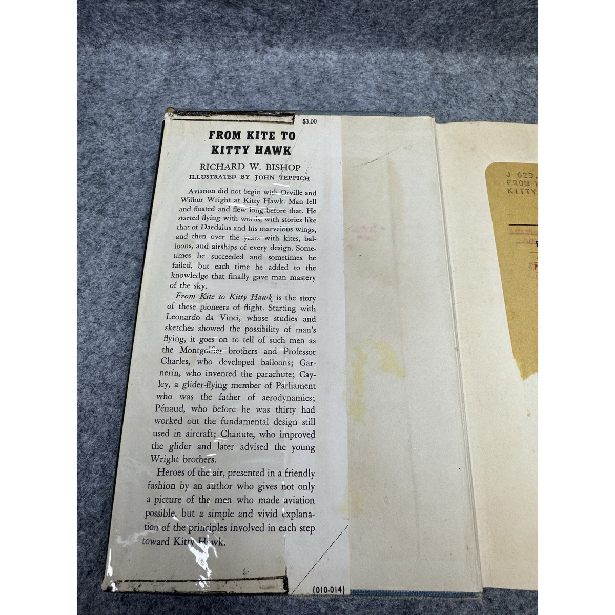 1958 From Kite to Kitty Hawk Richard Bishop First Printing Aviation History