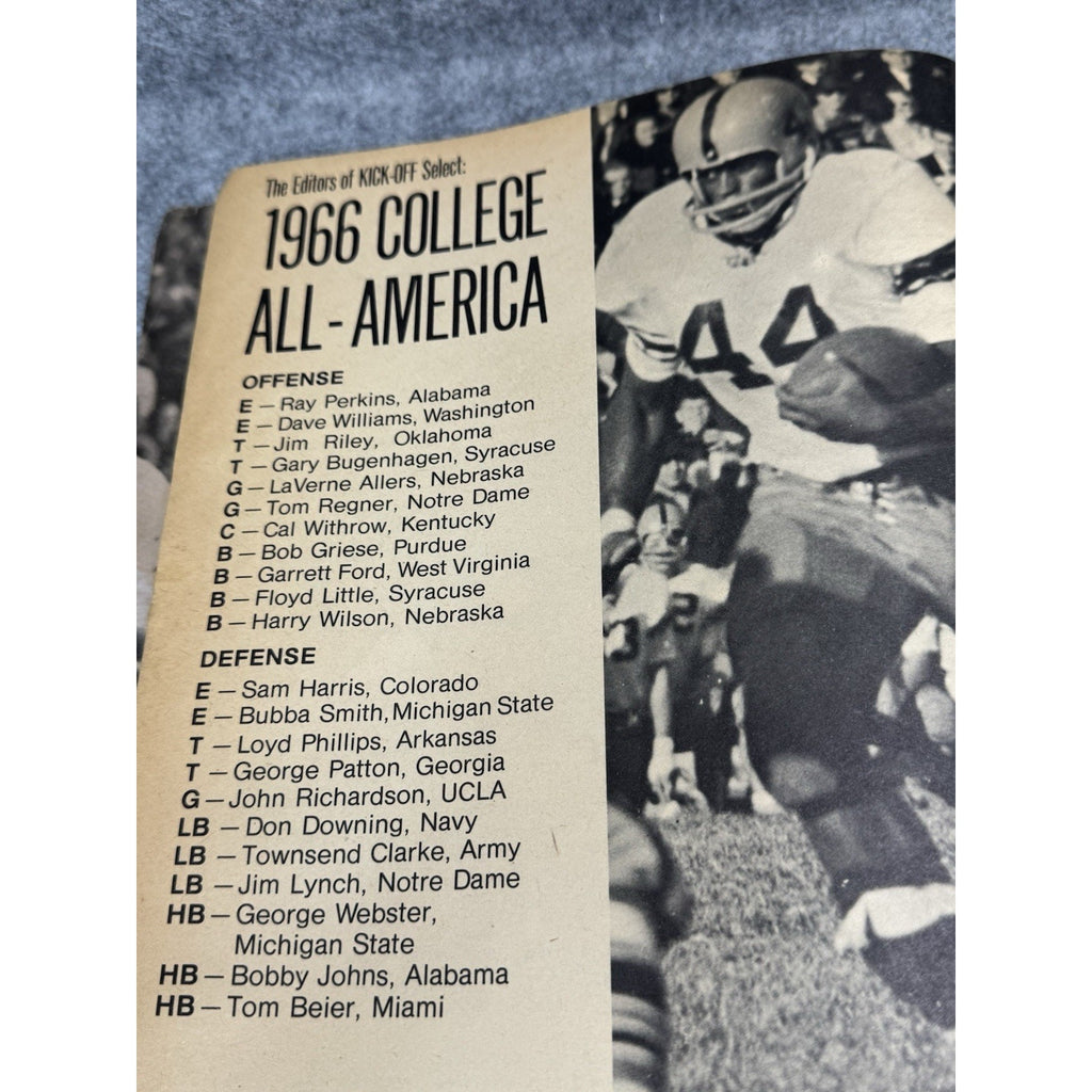 1966 Kick-Off Football Yearbook Floyd Little Syracuse NFL AFL College Magazine