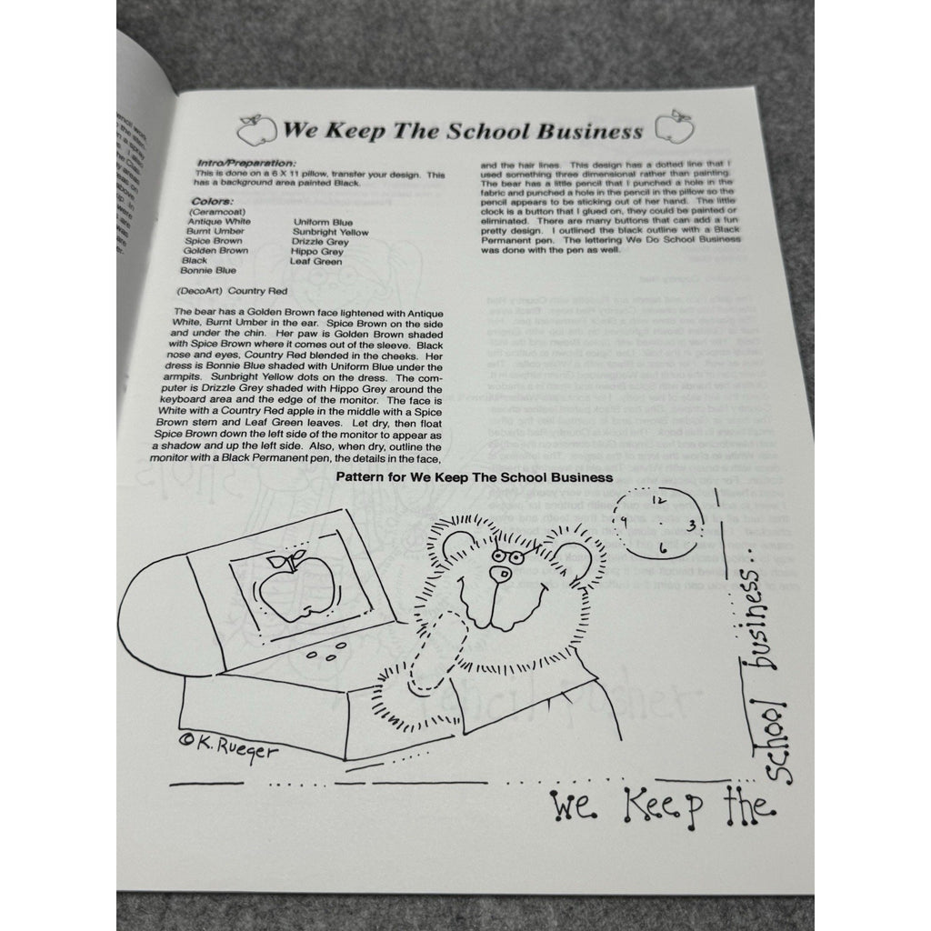 1996 Krackerjack Goes to School Kathie Rueger Tole Painting Patterns Craft Book