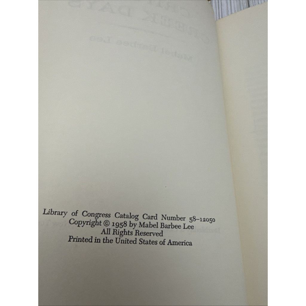 1958 Cripple Creek Days by Mabel Barbee Lee First Edition/First Printing