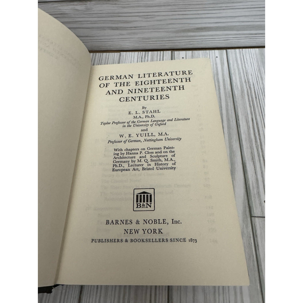 German Literature 18th 19th Centuries Vol 3 Stahl Yuill 1970 HC w/ DJ
