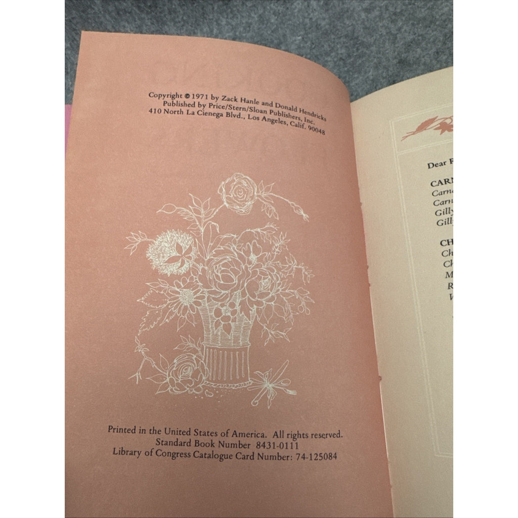 Cooking With Flowers by Zack Hanle HC First Edition Very Good 1971