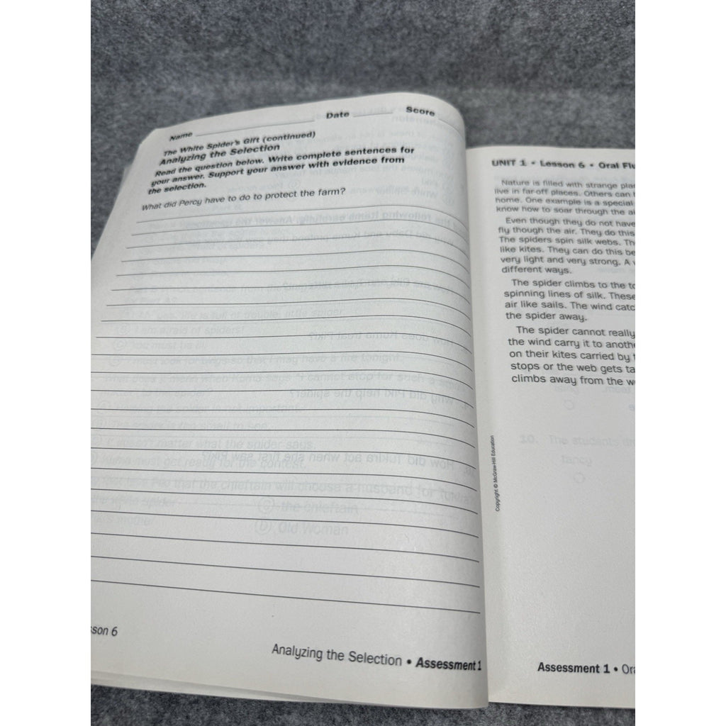 SRA Open Court Reading Grade 3 Lesson and Unit Assessment Books 1 & 2 2016