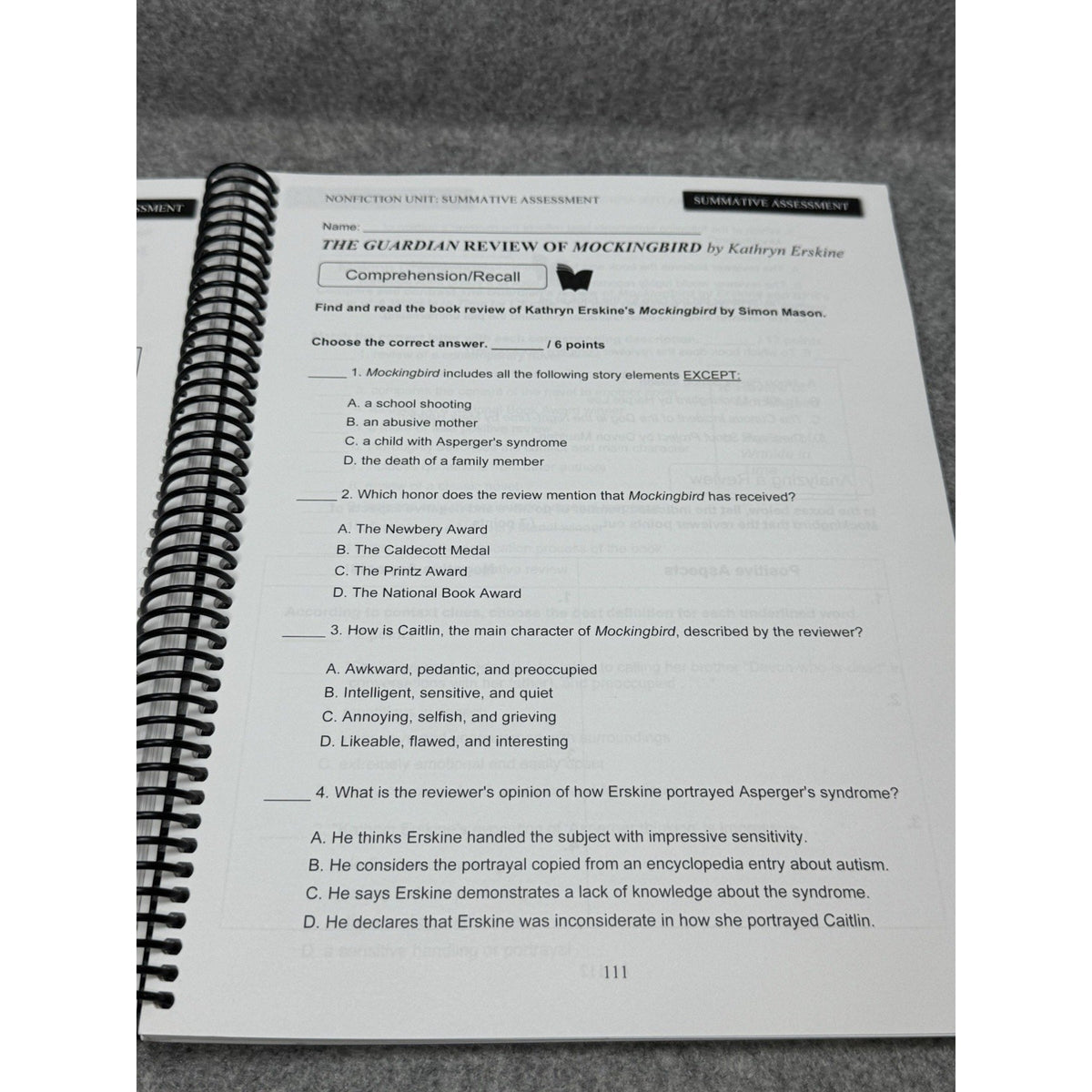 Essentials in Literature Level 9 Student Text Homeschool Matthew Stephens