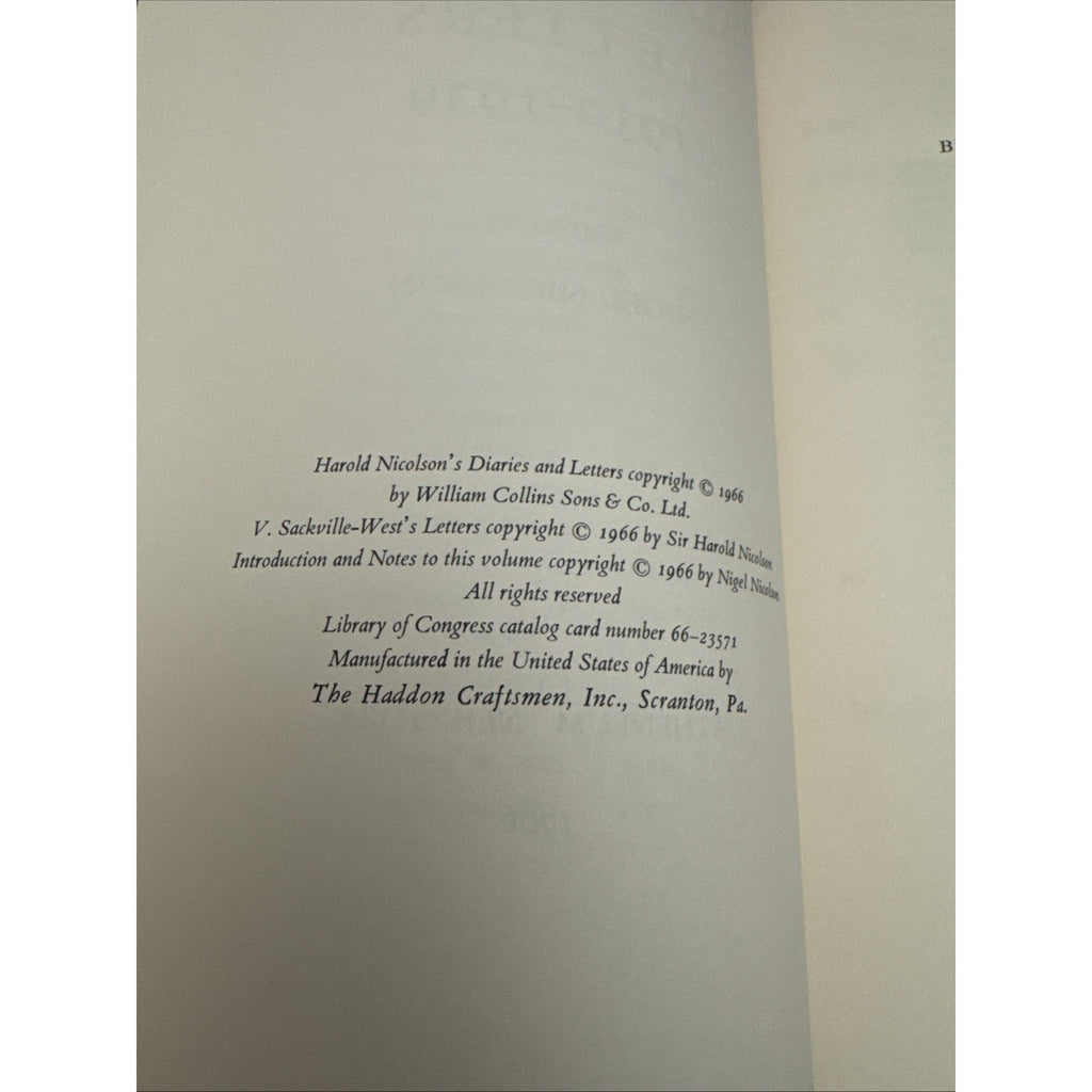 Diaries & Letters 1930-1939 Harold Nicholsen 1966 Atheneum HCDJ