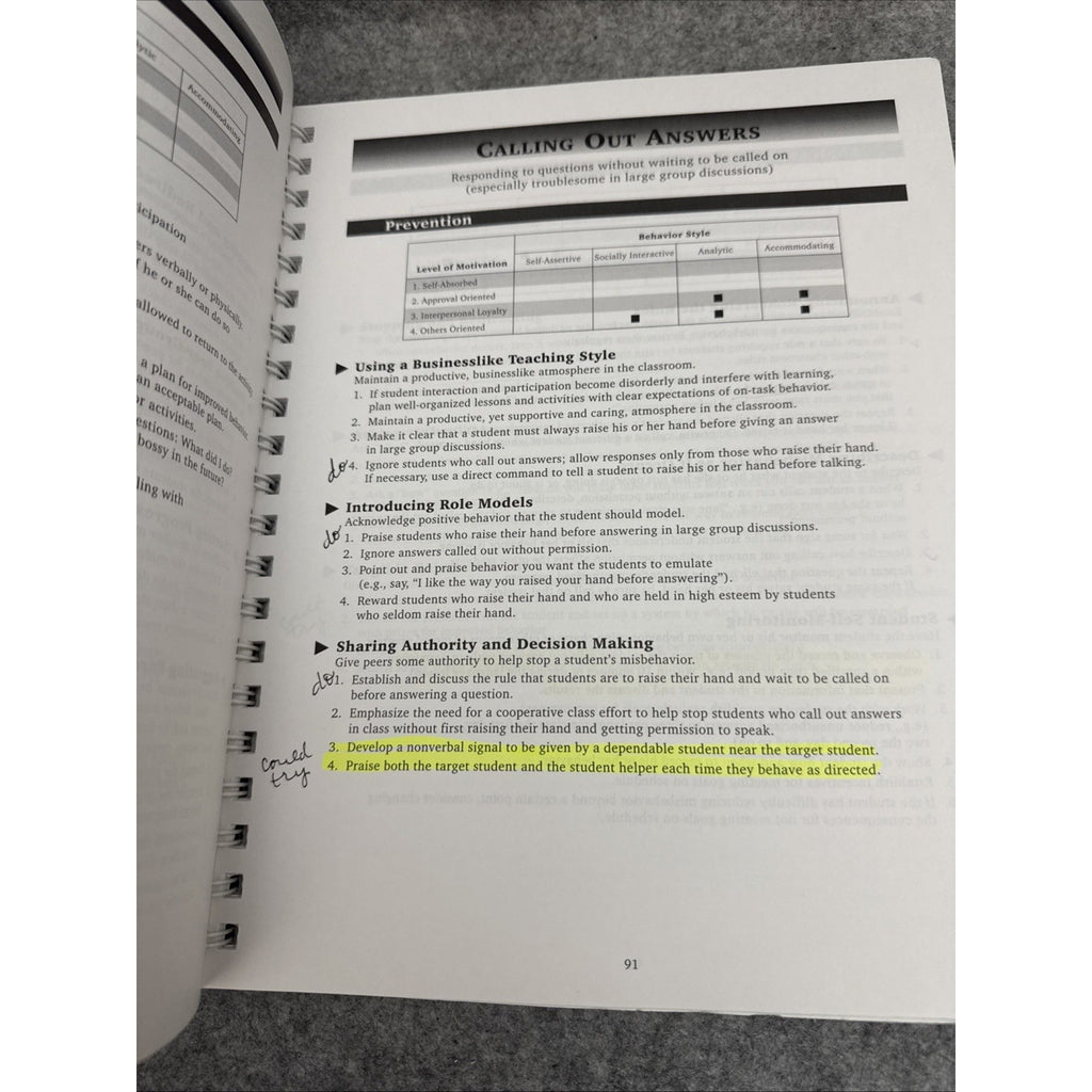 Handbook of Individualized Strategies for Classroom Discipline