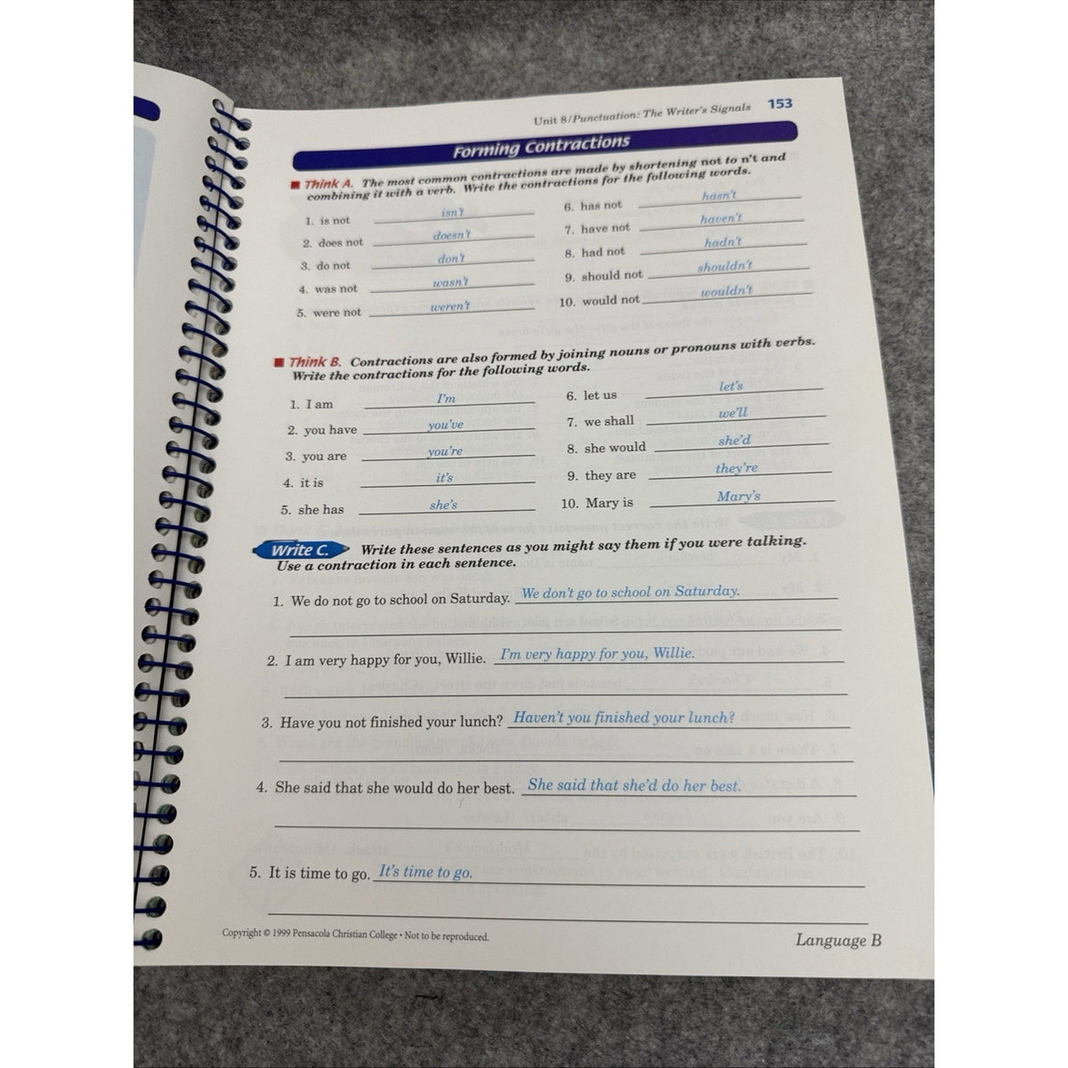 A Beka Book God's Gift of Language B Teacher's Edition