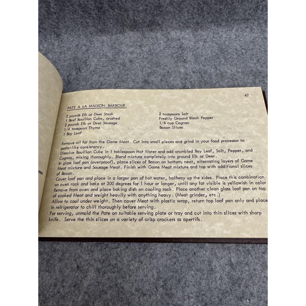 Elegant Elk Delicious Deer 1978 First Edition Judy Barbour Cookbook