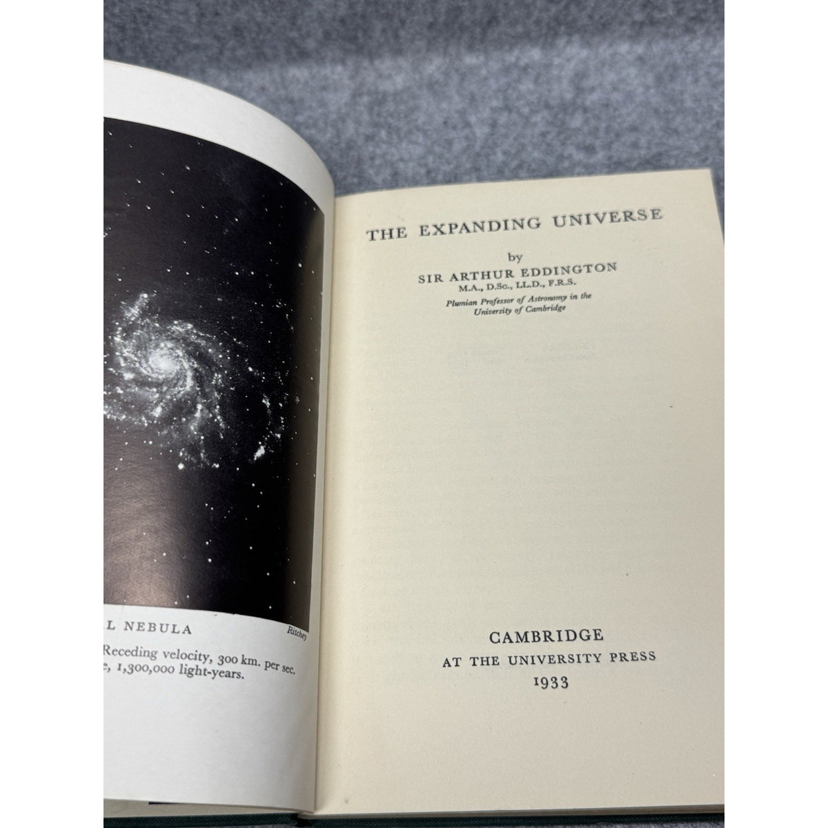 1933 The Expanding Universe Arthur Eddington 2nd Impression Einstein Cosmology
