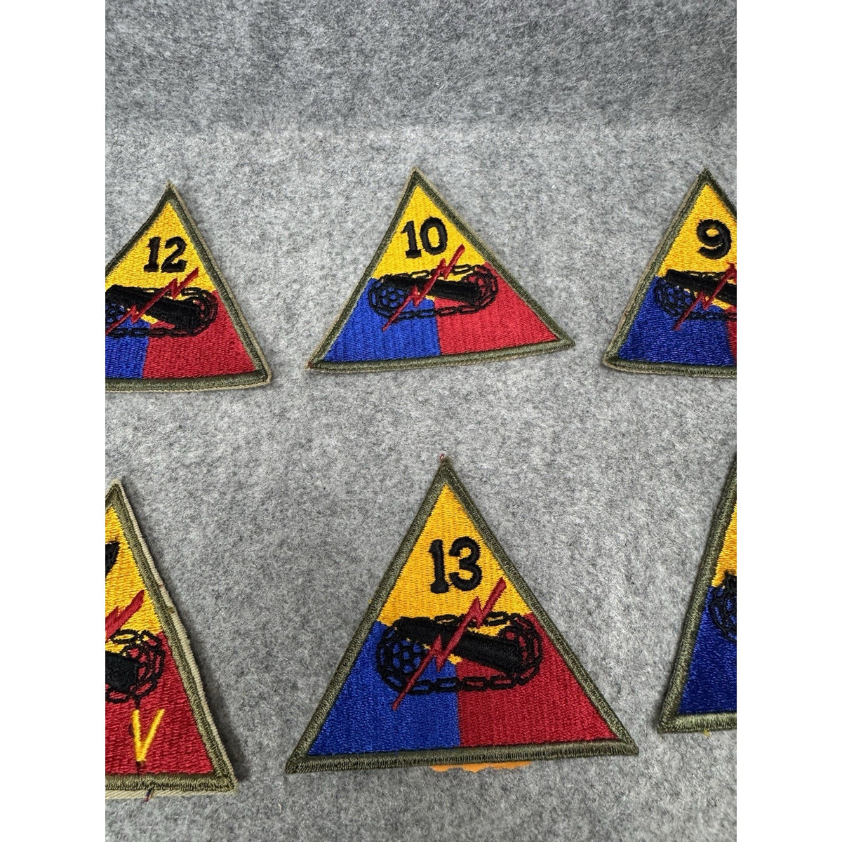 Vintage US Army Armored Patch Lot of 8 Military Insignia IV 7 CAV 9 10 11 12 13￼