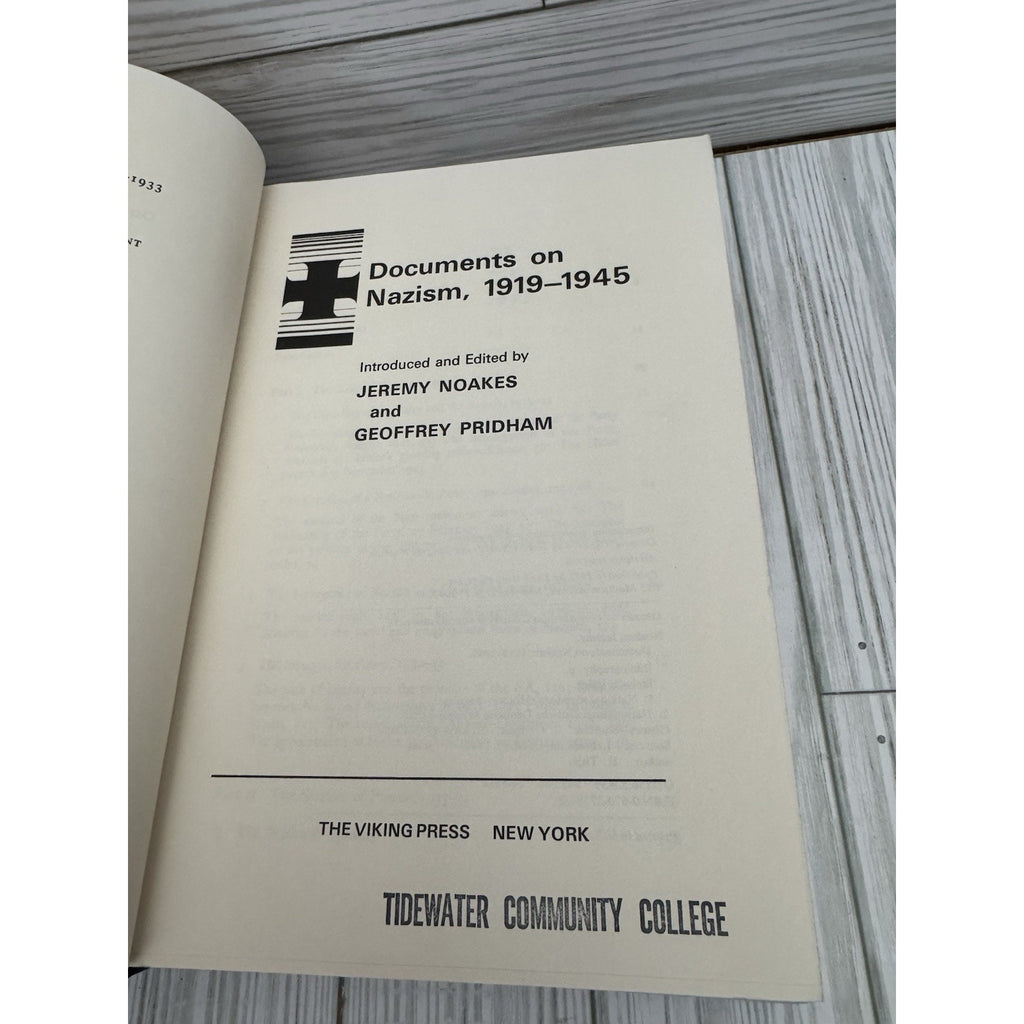 Documents on Nazism 1919-1945 Noakes Pridham 1975 HC Viking Press