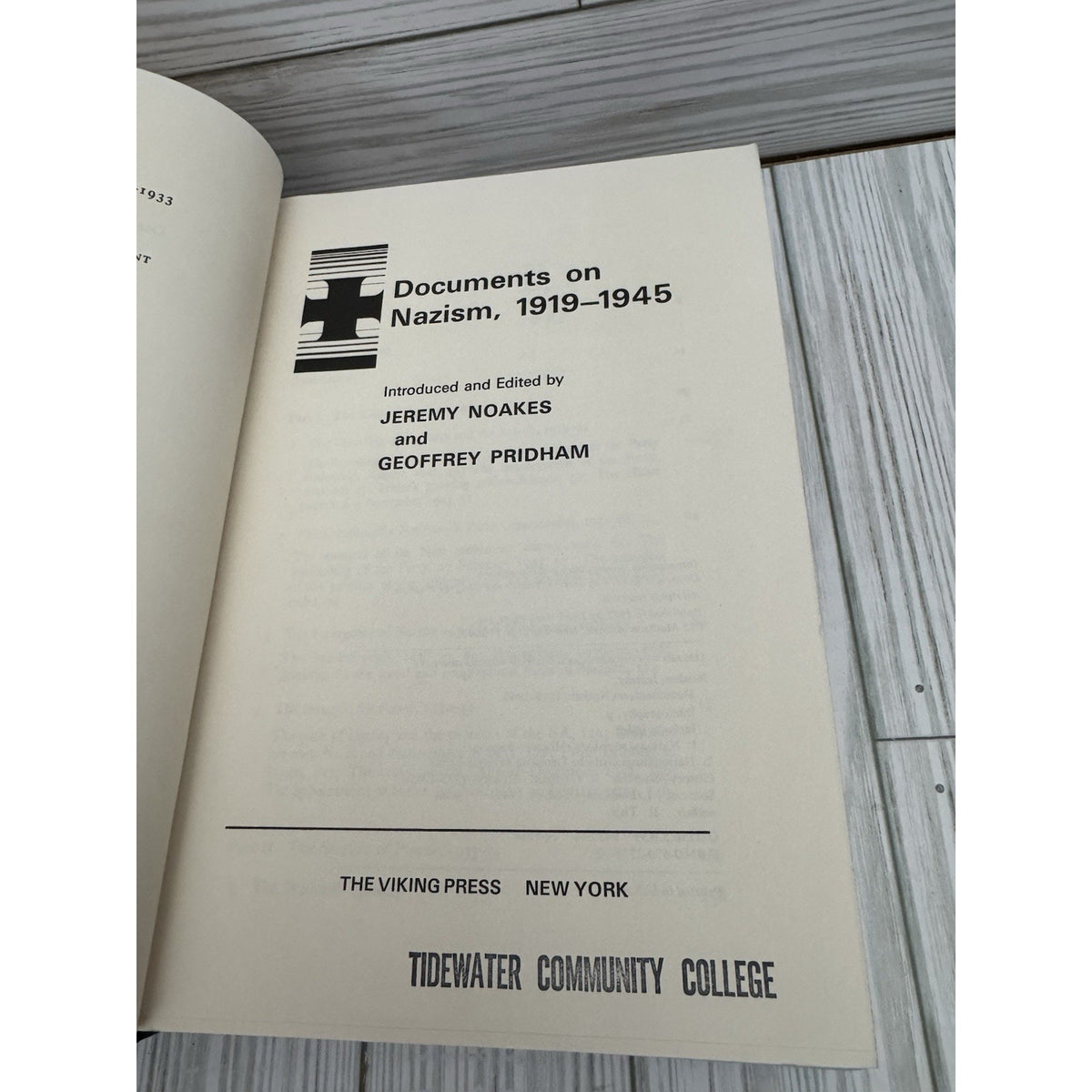 Documents on Nazism 1919-1945 Noakes Pridham 1975 HC Viking Press