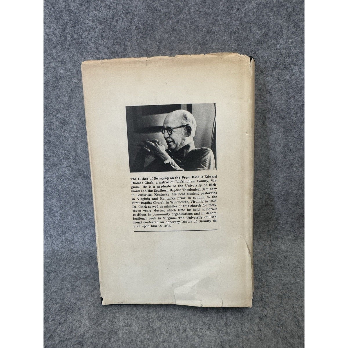 Signed Swinging on the Front Gate Edward T Clark HC DJ 1981 Journal