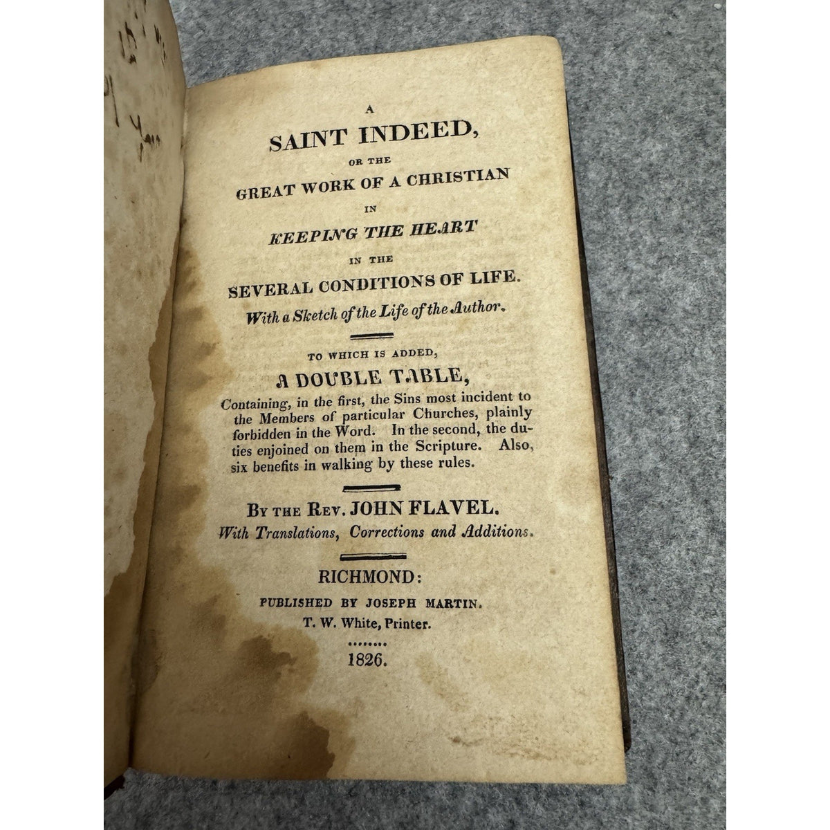 1826 John Flavel Saint Indeed Great Work of a Christian Leather Bound