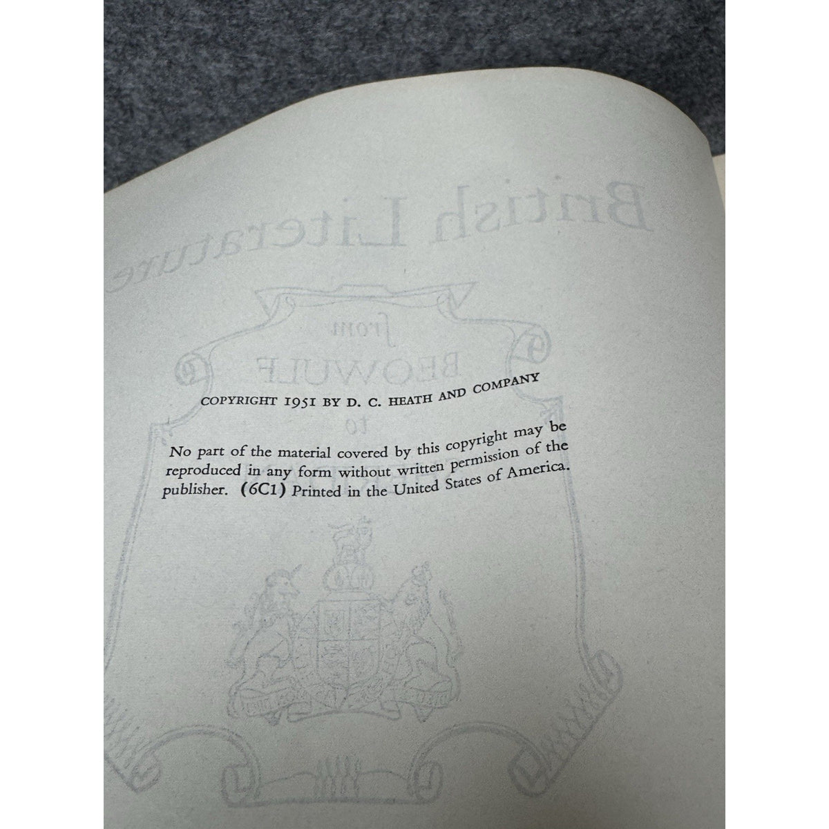 1951 British Literature Beowulf to Sheridan Hazelton Spencer Hardcover