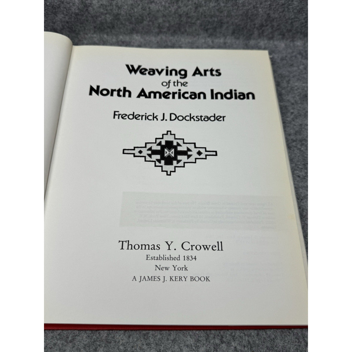 1978 Weaving Arts of the North American Indian Frederick J Dockstader HC DJ