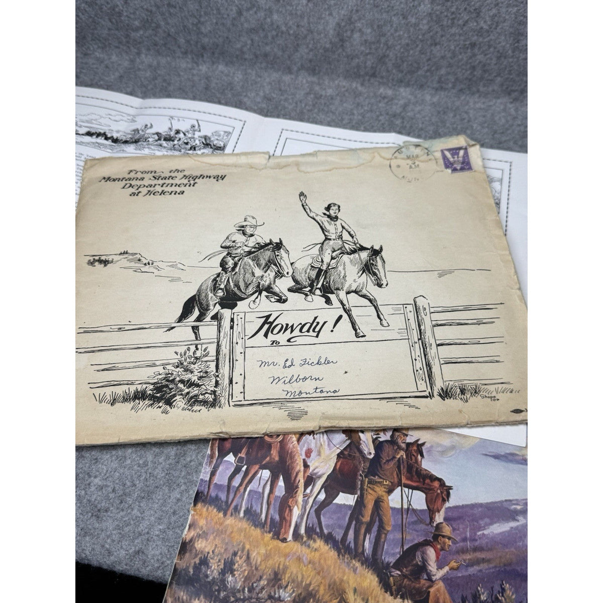 1936 Montana The New Trail Highway Report & Travel Brochure Irvin Shope Art