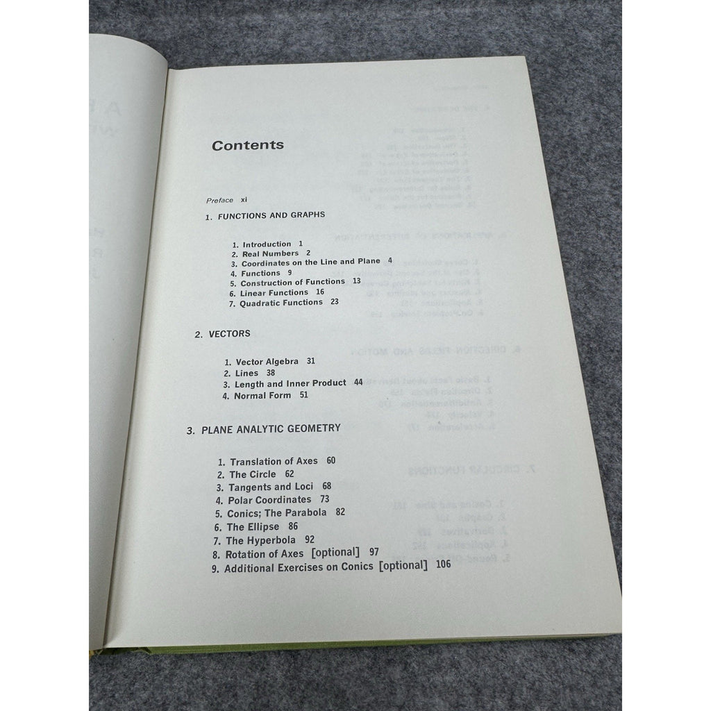 1973 First Course in Calculus Analytic Geometry Flanders Korfhage Price HC