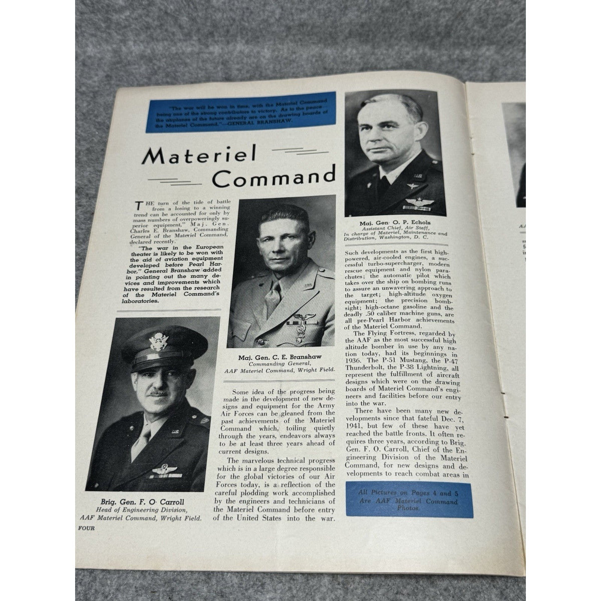 1944 Globe Beam Aircraft Magazine WWII Fort Worth Texas Swift War Bonds