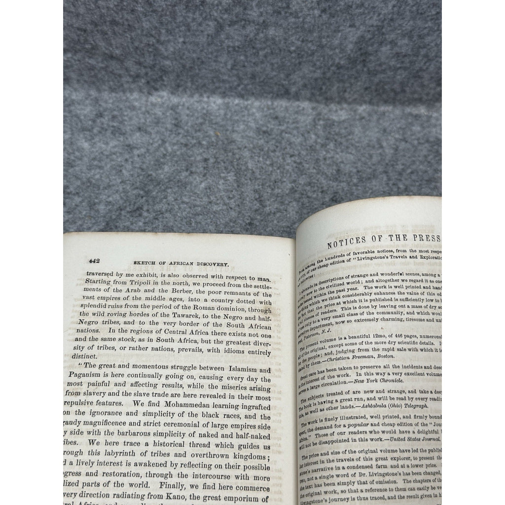 1861 Livingstone Travels Researches South Africa Illustrated Antique Book
