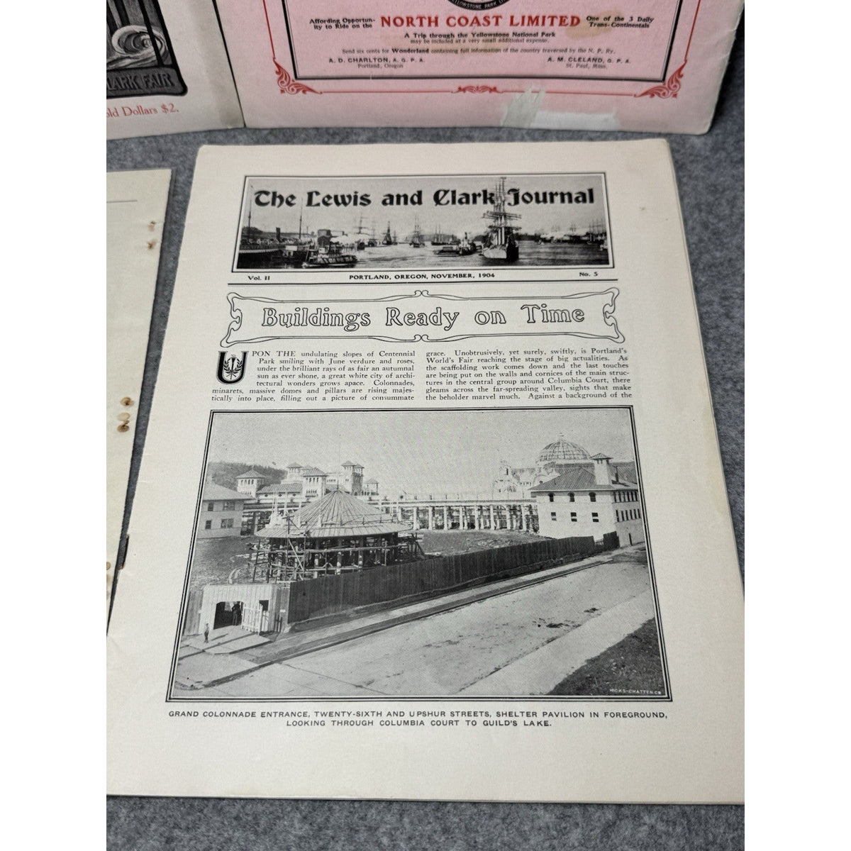 1904 Lewis & Clark Journal Portland 1905 World’s Fair Exposition Ephemera Lot