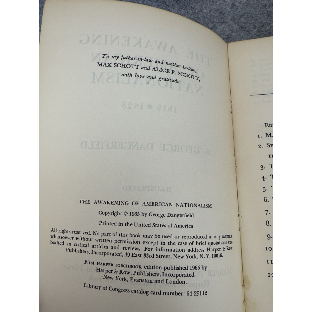 1965 The Awakening of American Nationalism 1815-1828 George Dangerfield 1st
