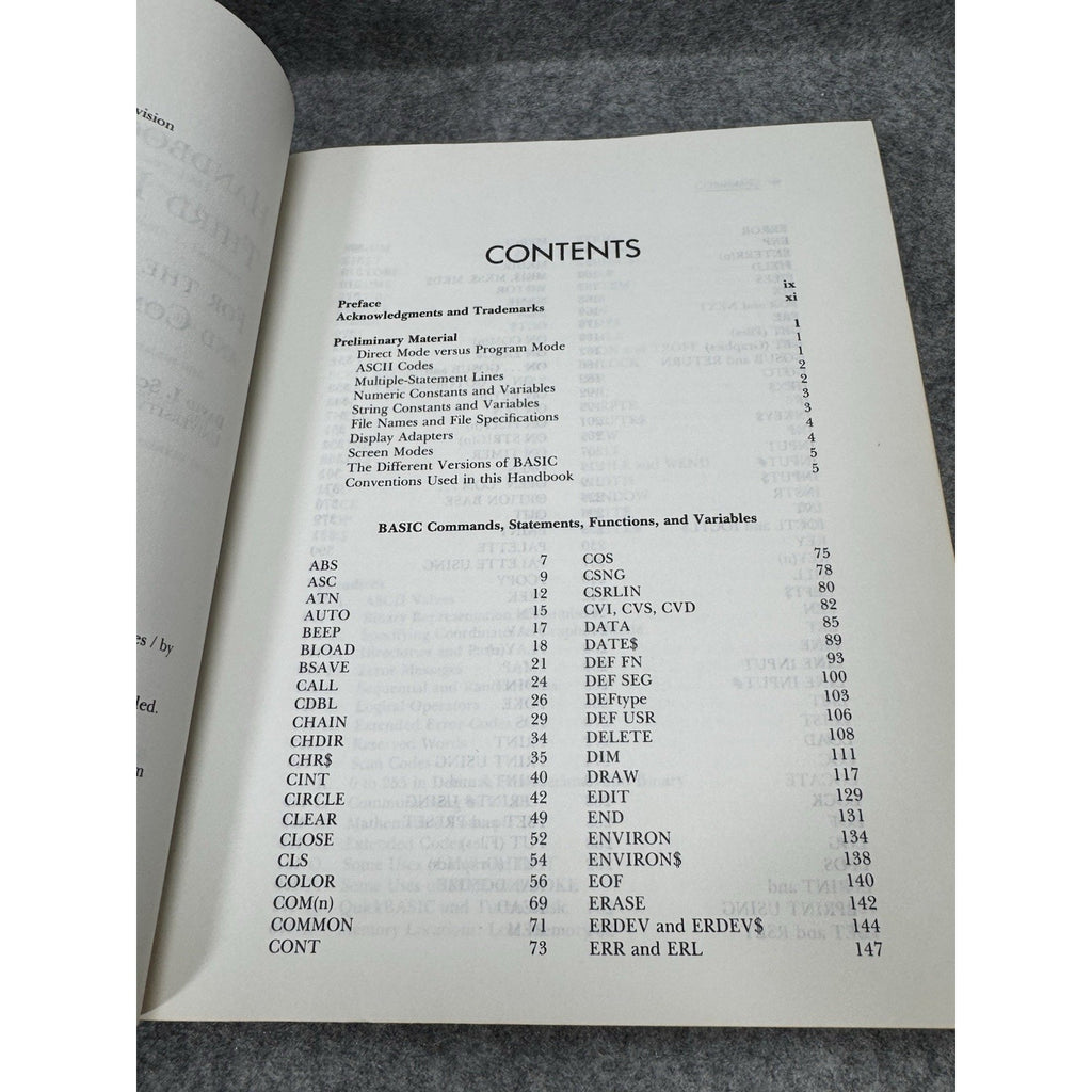 Handbook of BASIC 3rd Ed IBM PC XT AT PS/2 David I Schneider Brady 1988