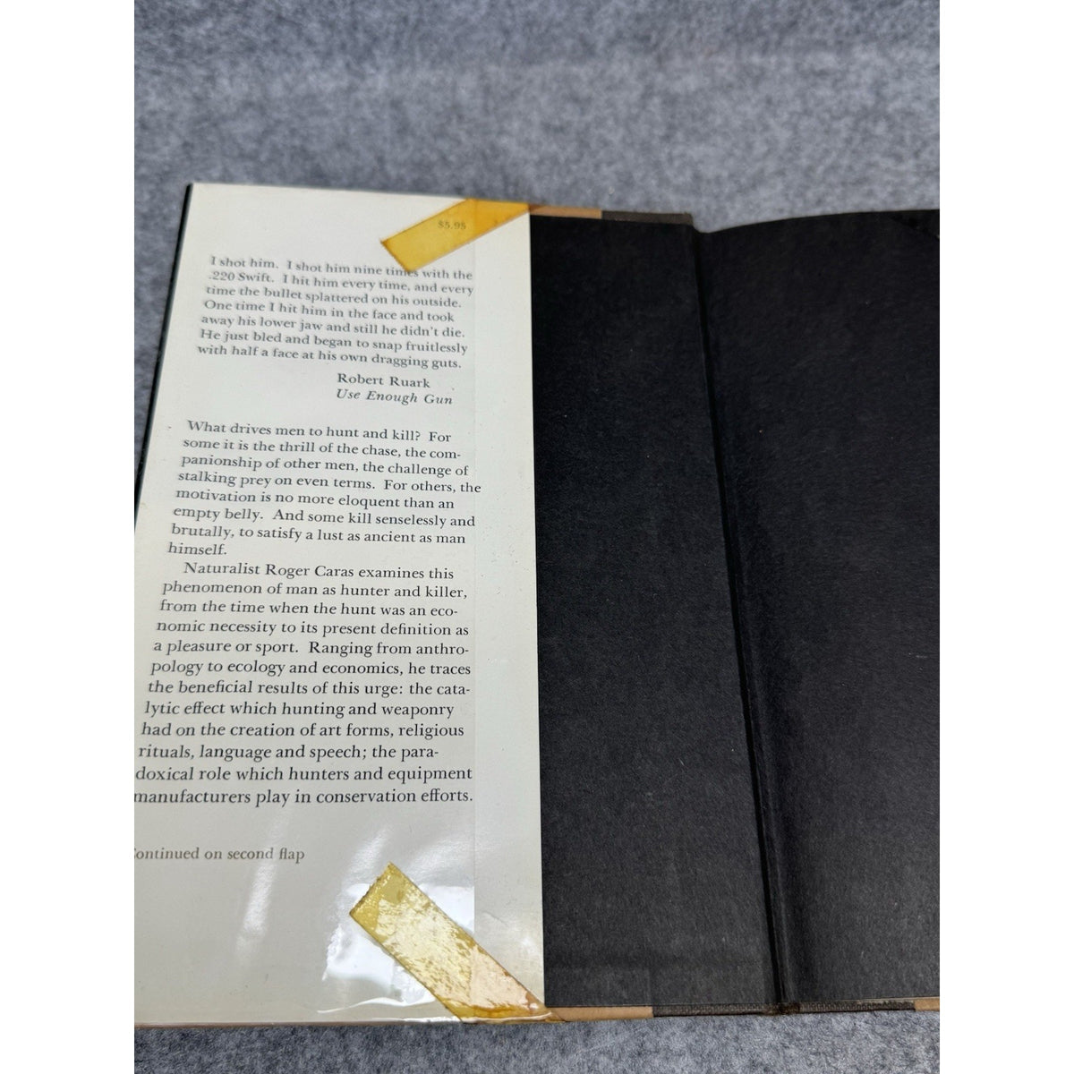 1970 Death as a Way of Life Roger Caras First Edition Hunting Hardcover DJ