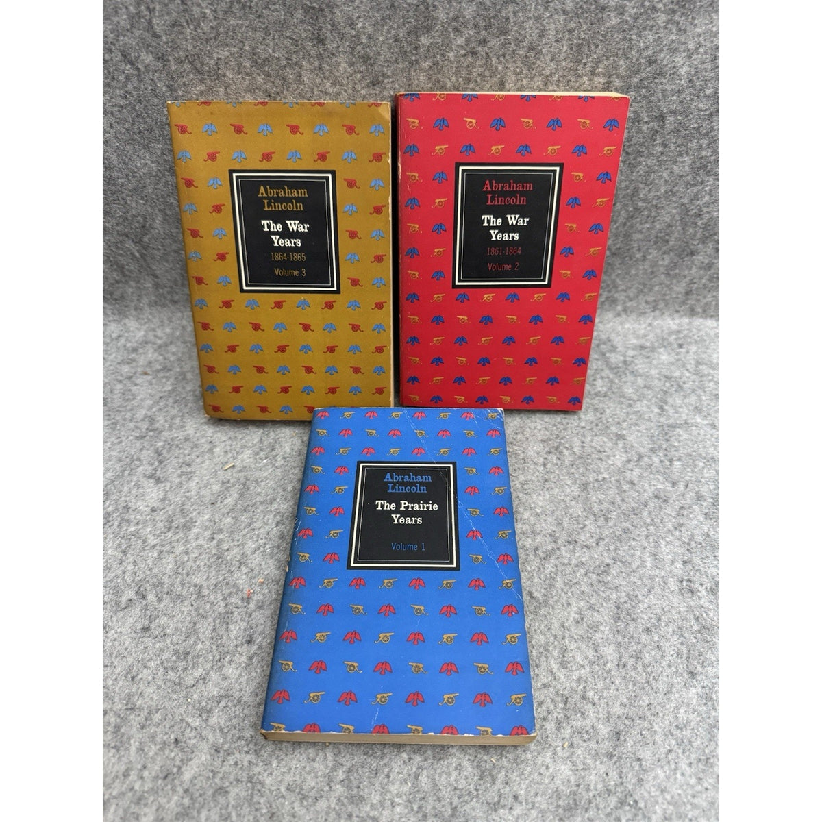 Abraham Lincoln Prairie & War Years Vol 1-3 Box Set 1959 Dell PB