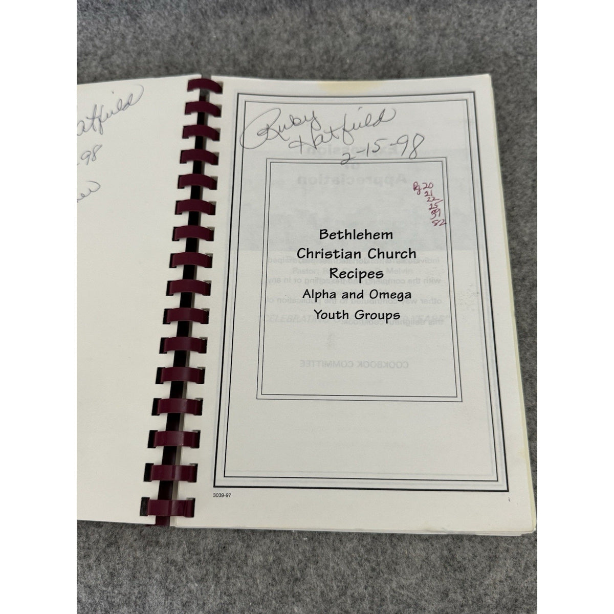 Bethlehem Christian Church Recipes Cookbook Suffolk VA 1997 Community