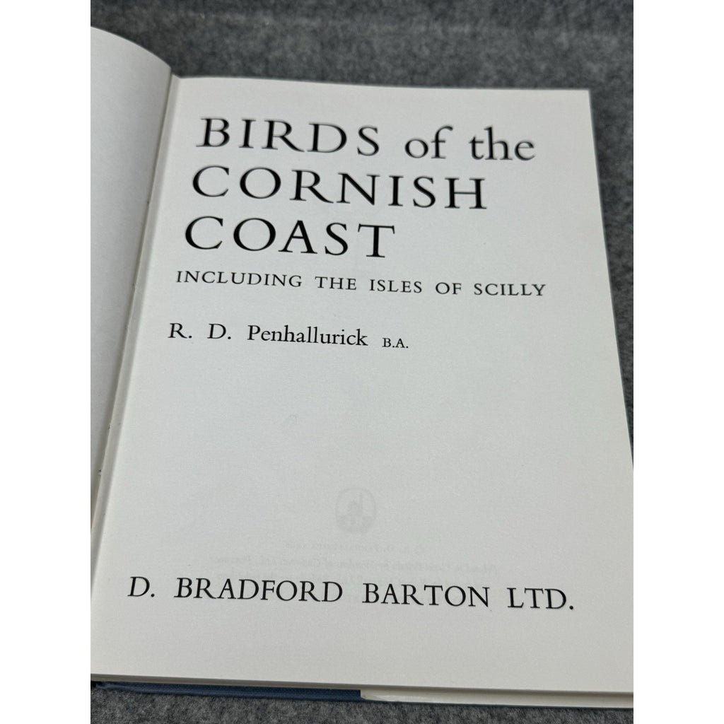 Birds Cornish Coast Isles of Scilly Penhallurick 1969 1st Edition HC DJ