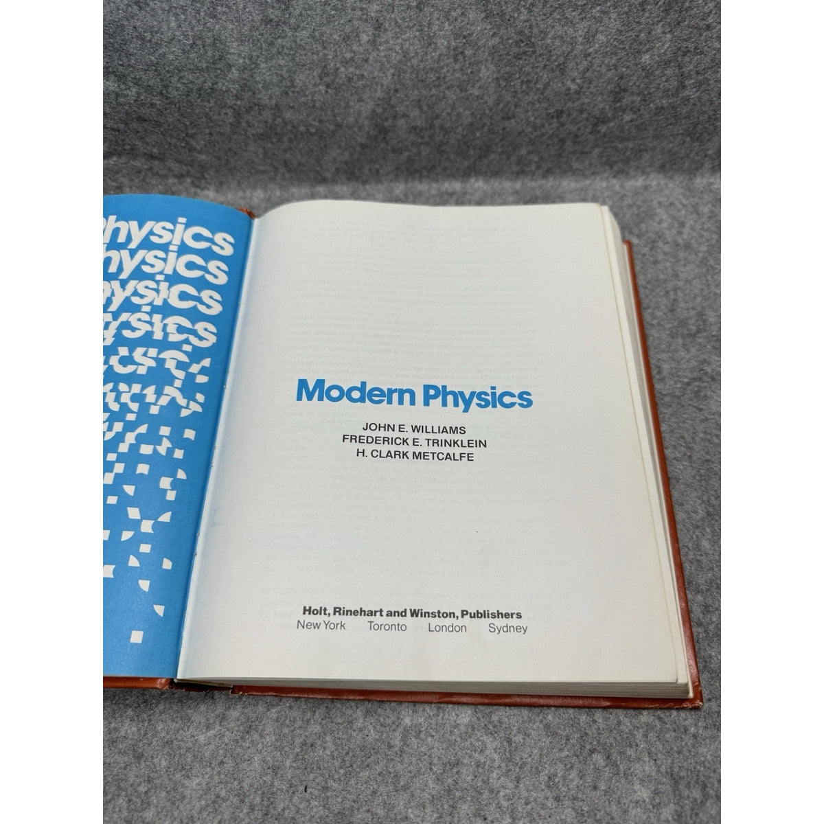 1976 Modern Physics HC John E. Williams Trinklein Metcalfe Holt