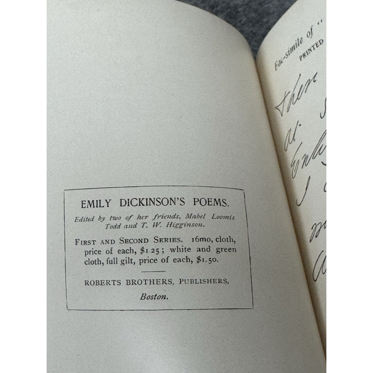 Rare 1891 Emily Dickinson Poems Second Series 1st Ed 1st Print All Edges Gilt