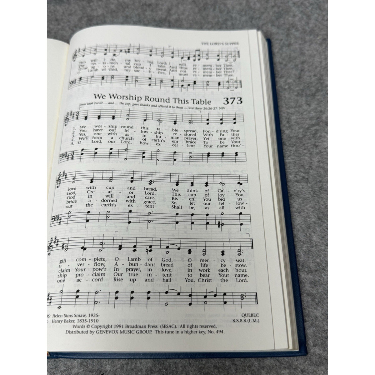 The Baptist Hymnal 1991 Convention Press Prussian Blue Hardcover Clean