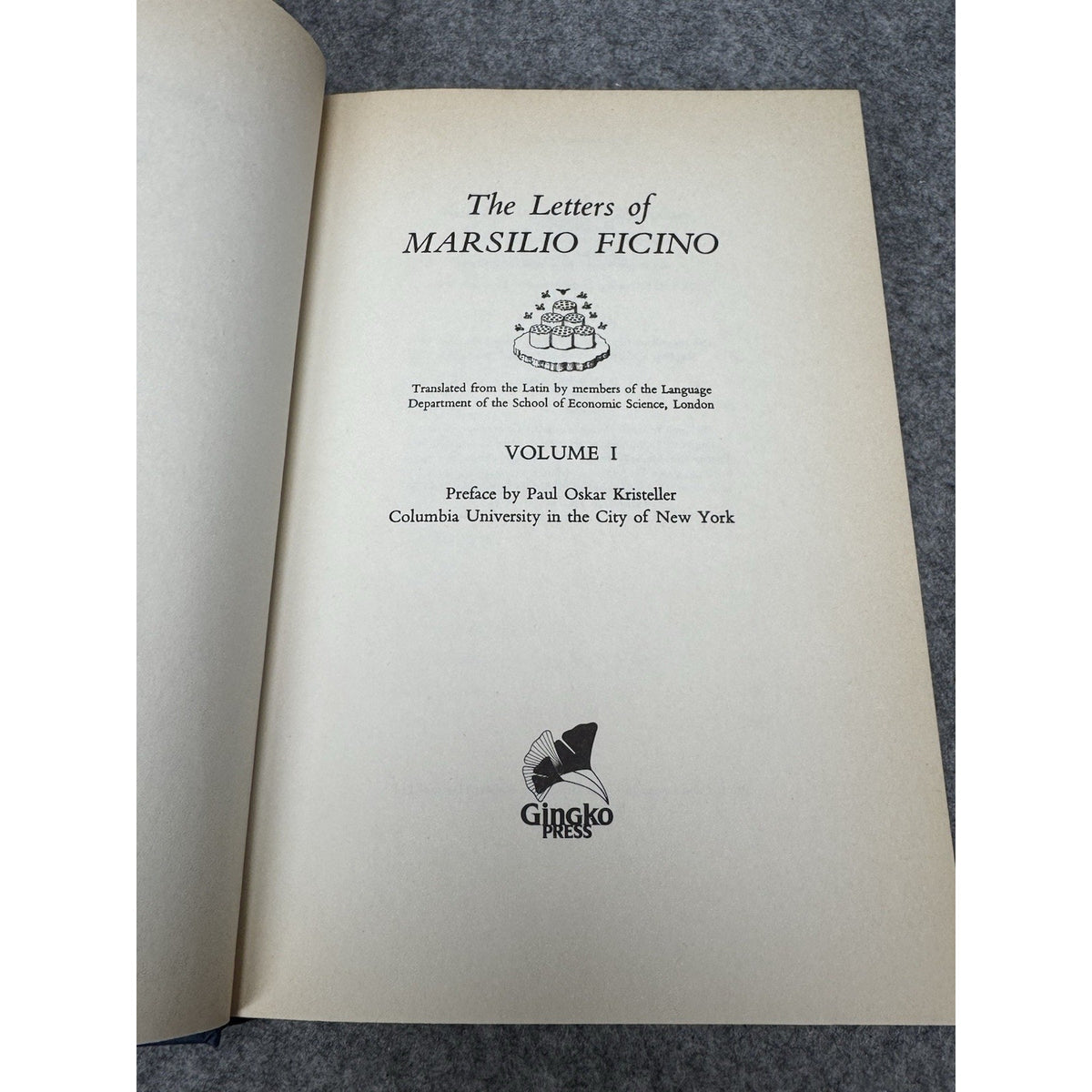 The Letters of Marsilio Ficino Vols 1–3 1985 First American Edition HC DJ