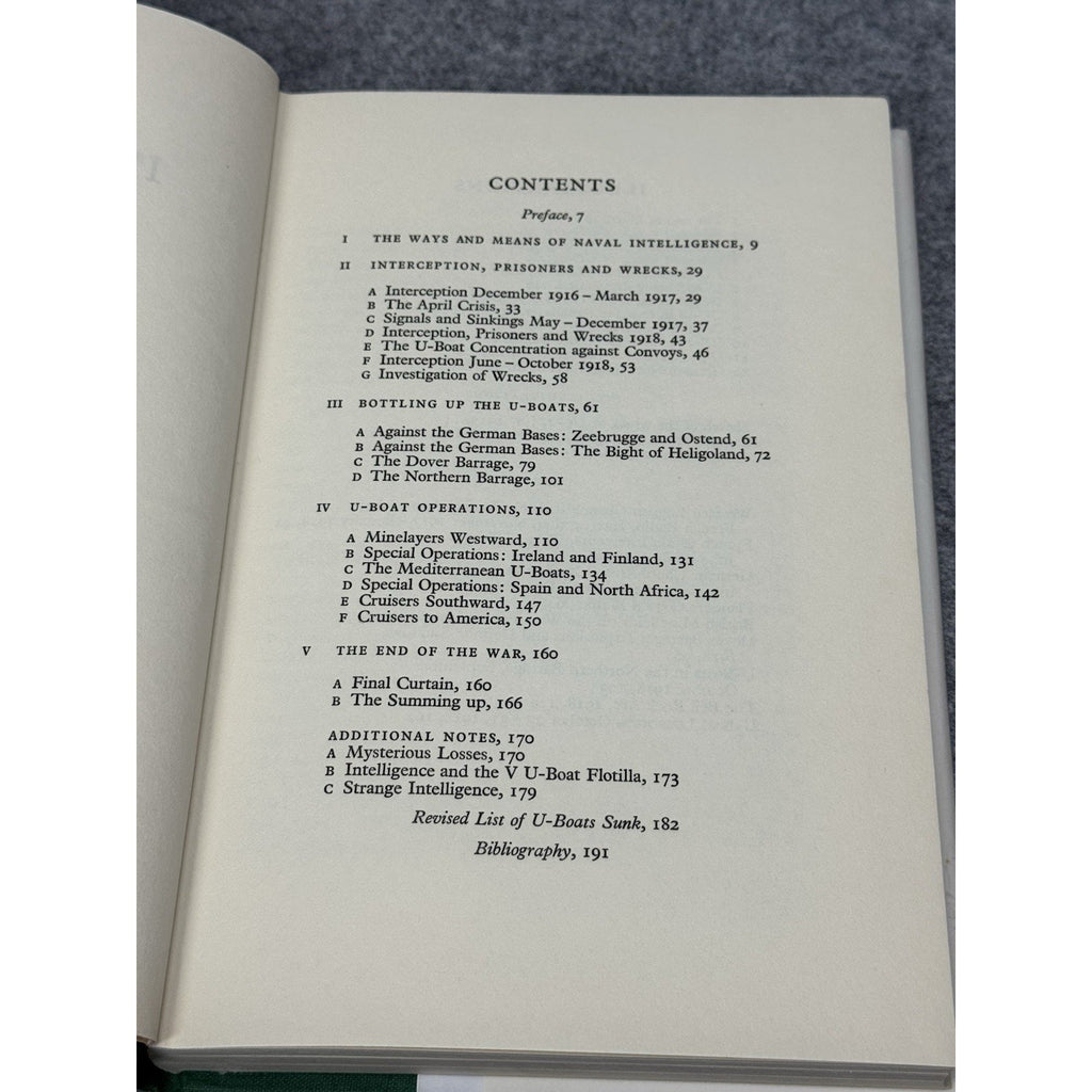 U-Boat Intelligence 1914-1918 Robert M Grant 1969 1st Ed WWI Submarines