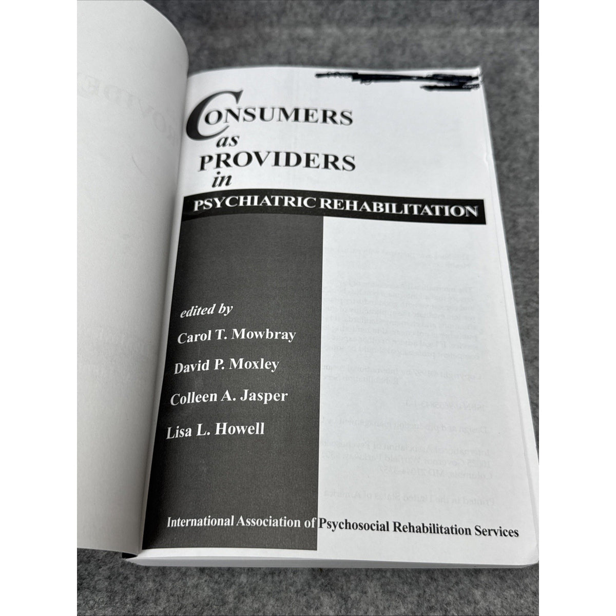 Consumers as Providers in Psychiatric Rehabilitation