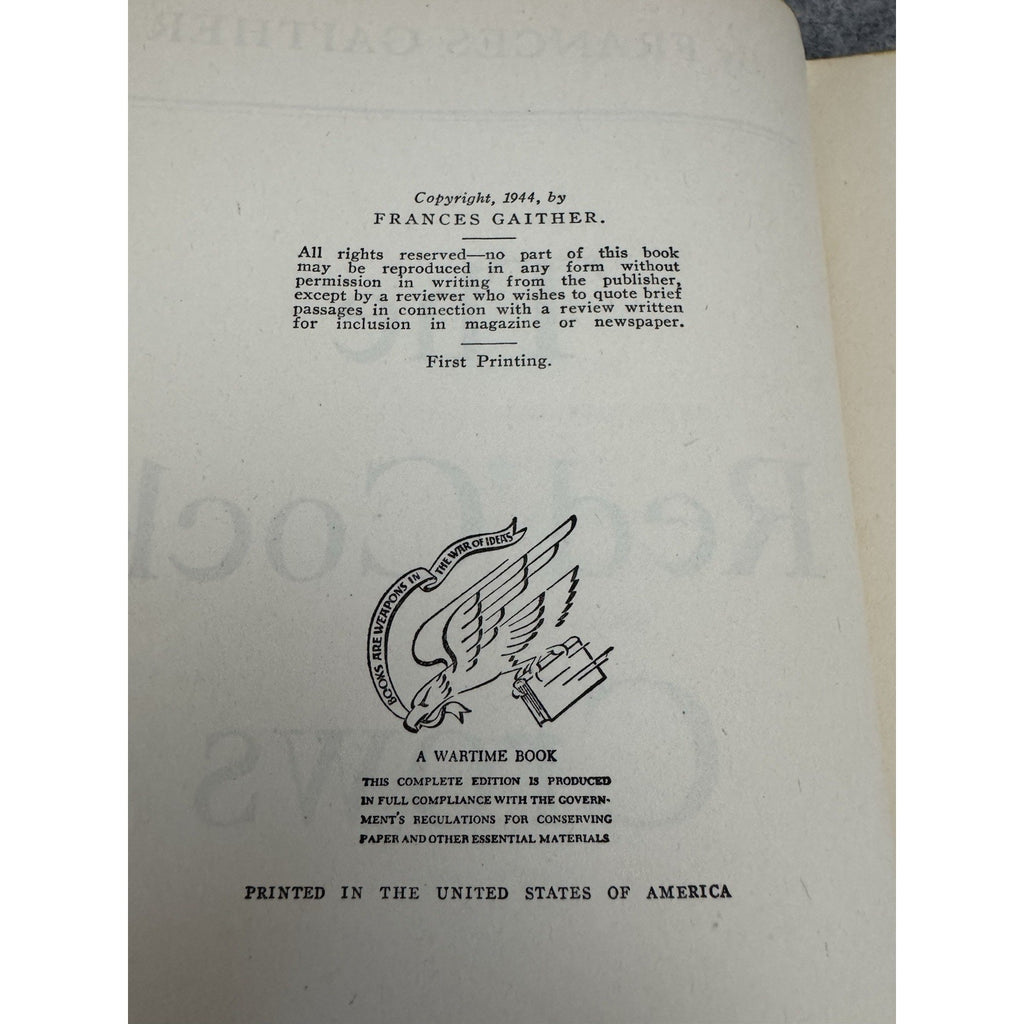 1944 The Red Cock Crows Frances Gaither First Printing HC Macmillan