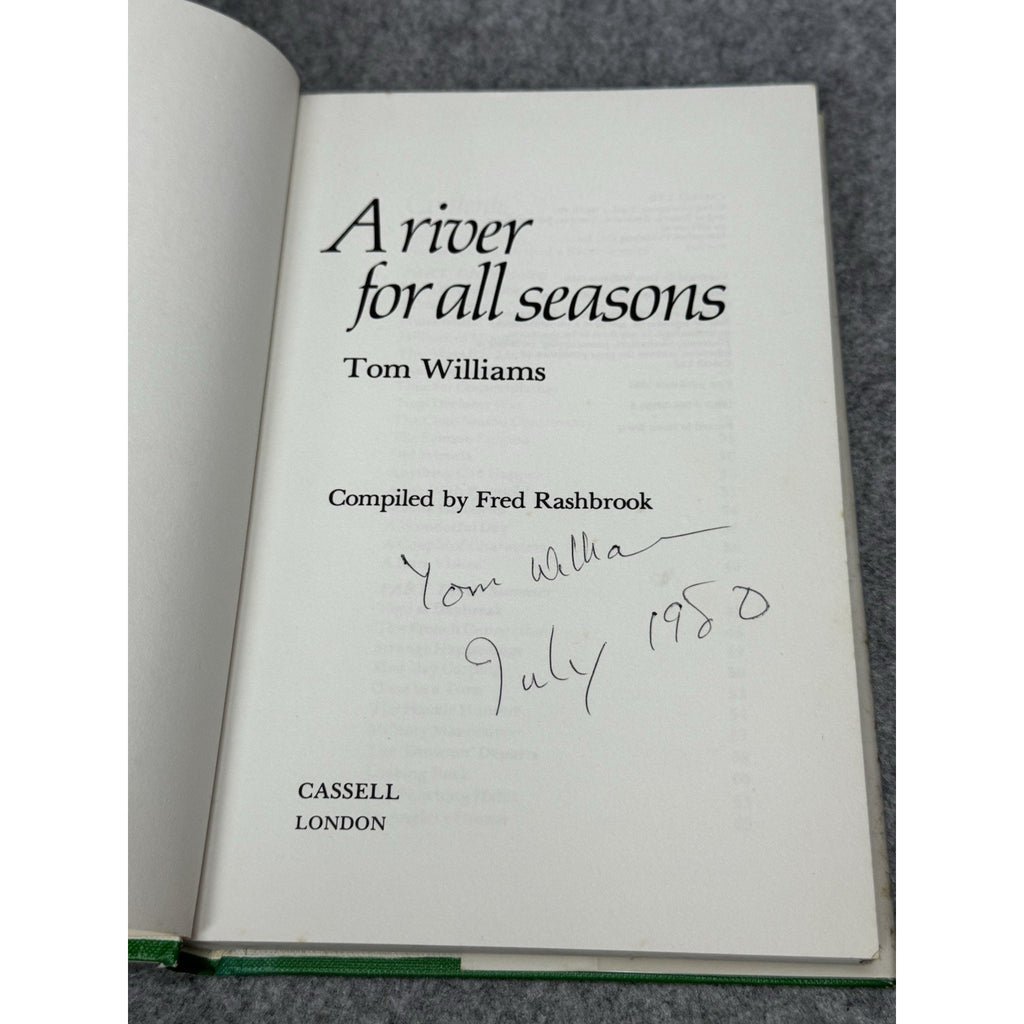 A River for All Seasons Tom Williams Signed 1980 First Edition HC/DJ