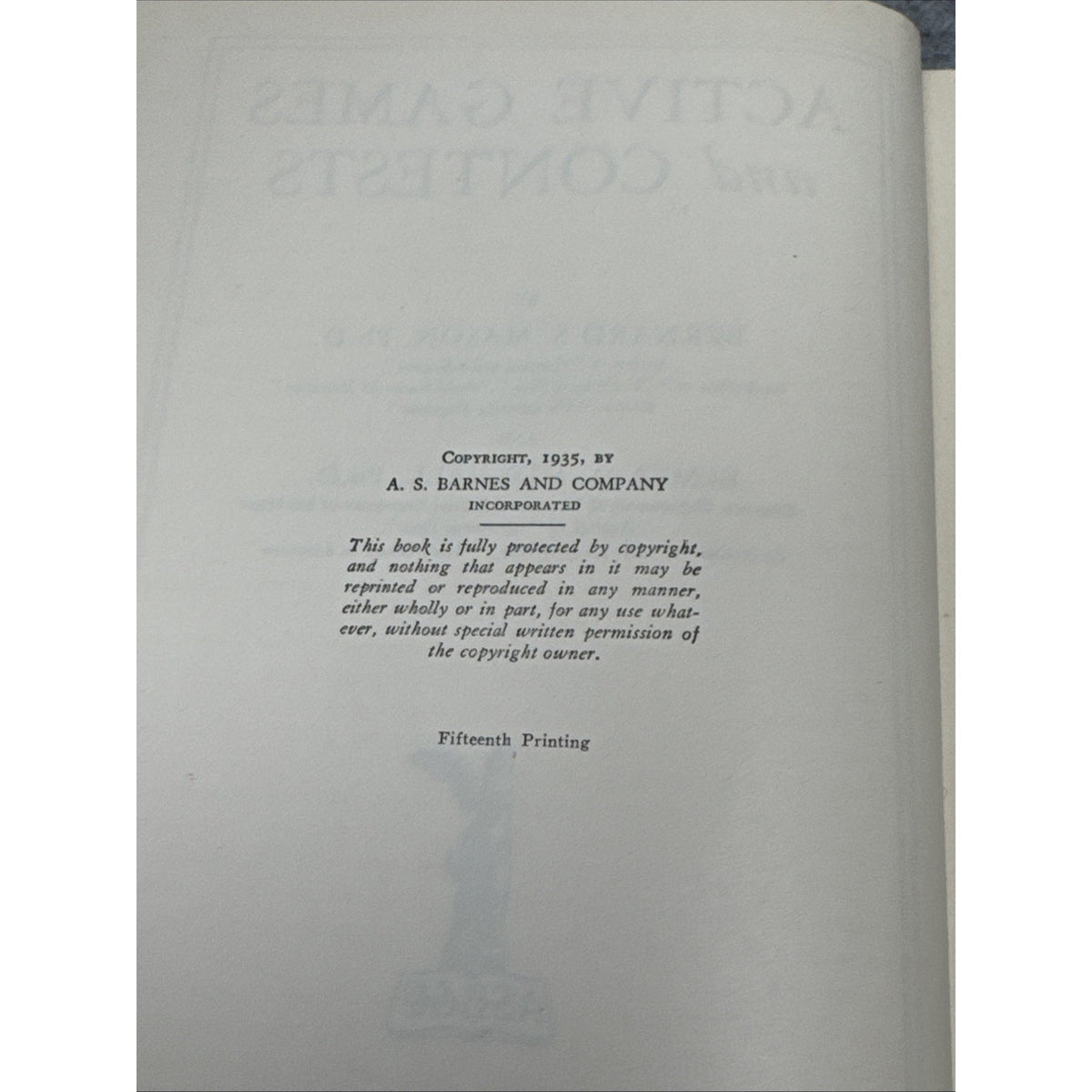 Active Games and Contests 1935 Mason Mitchell HC A.S. Barnes Sports Recreation