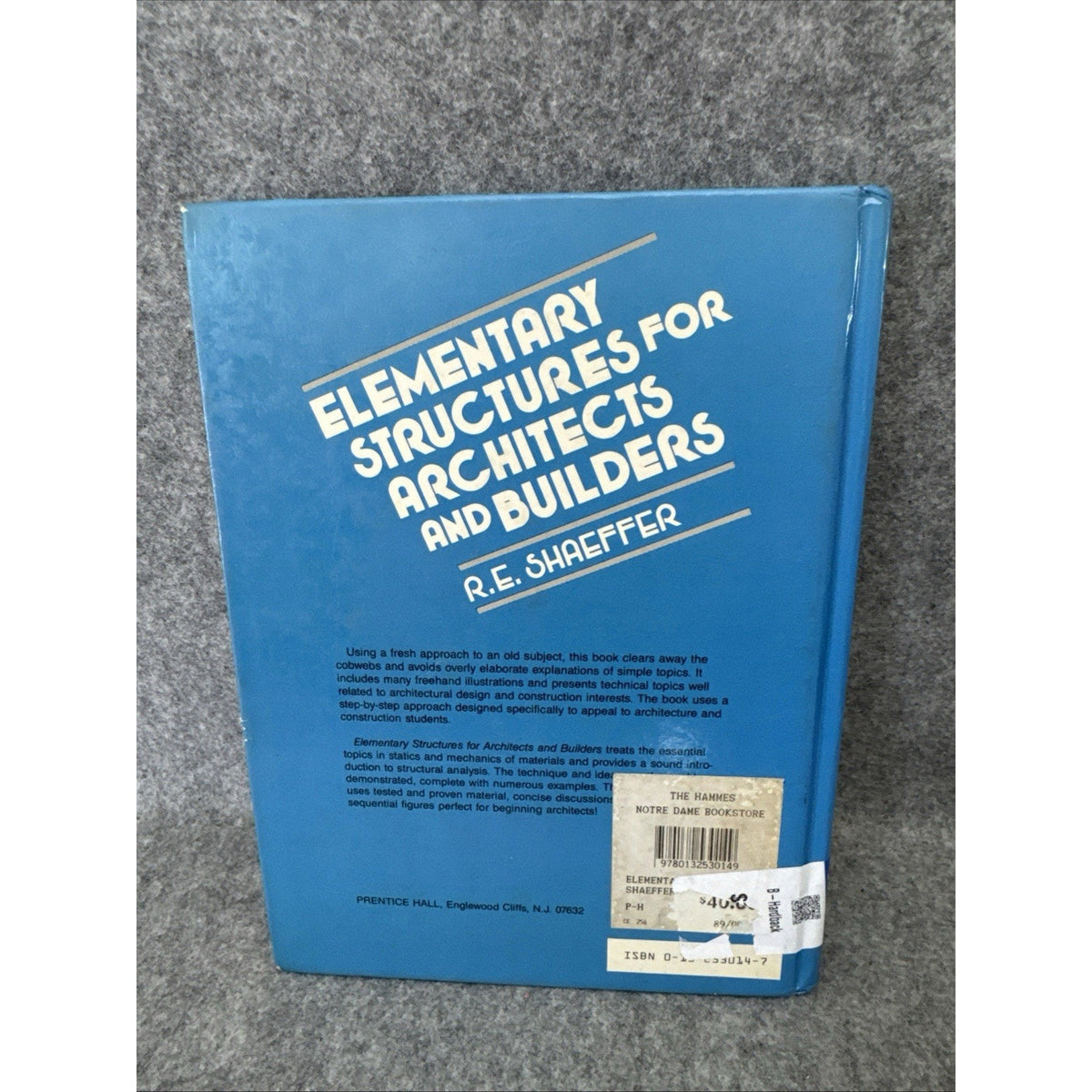 Elementary structures for architects and builders by Shaeffer, R. E, Good Book
