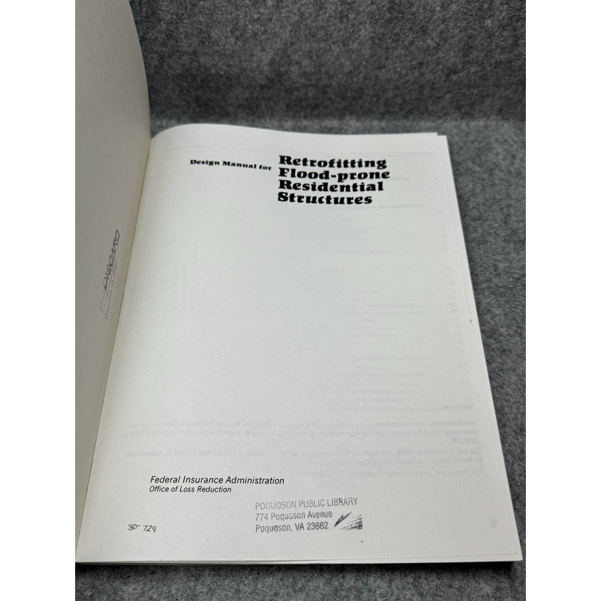 1986 FEMA 114 Retrofitting Flood-Prone Residential Structures Design Manual A