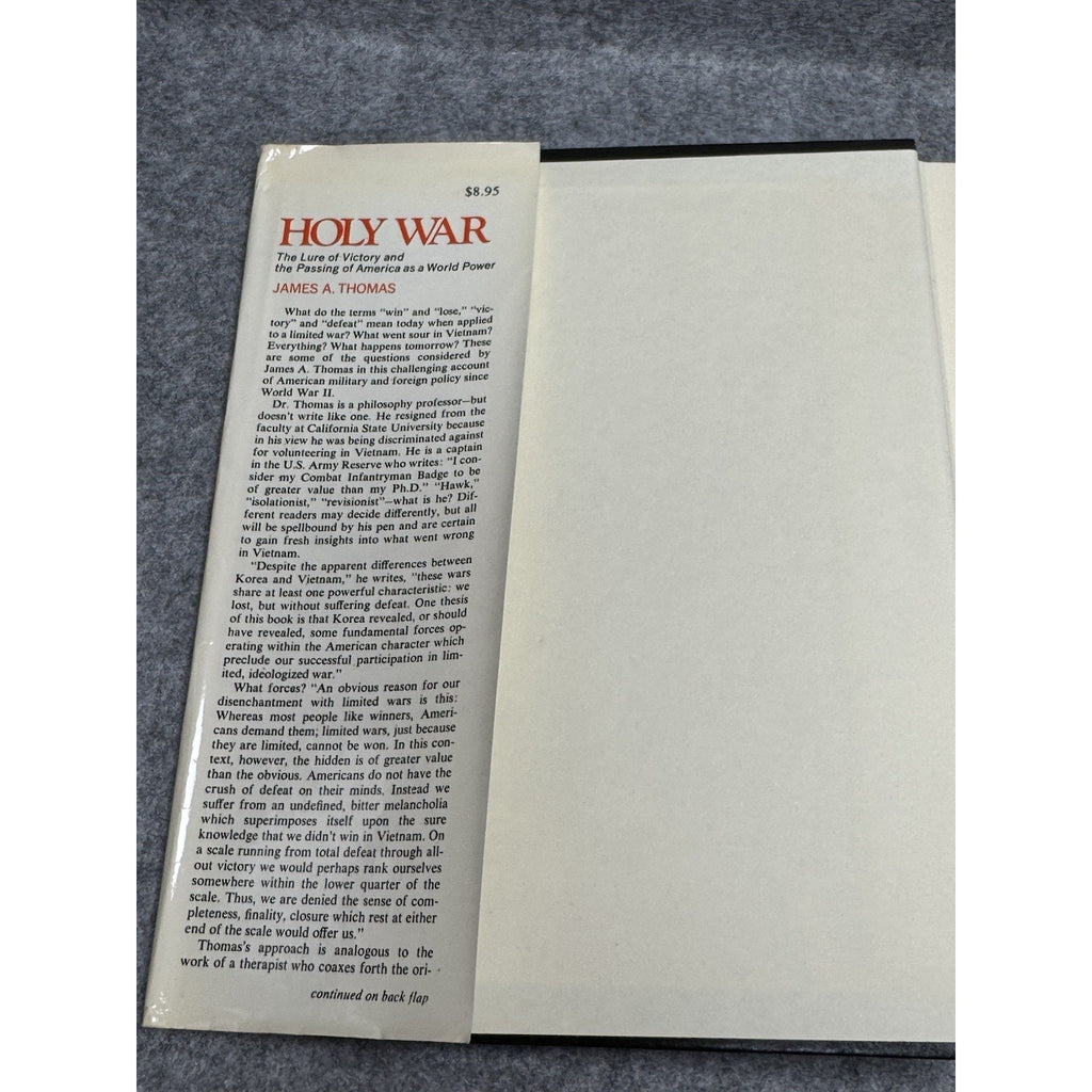 1973 Holy War James A Thomas Signed Inscribed HC DJ w/ Signed Letter 1st