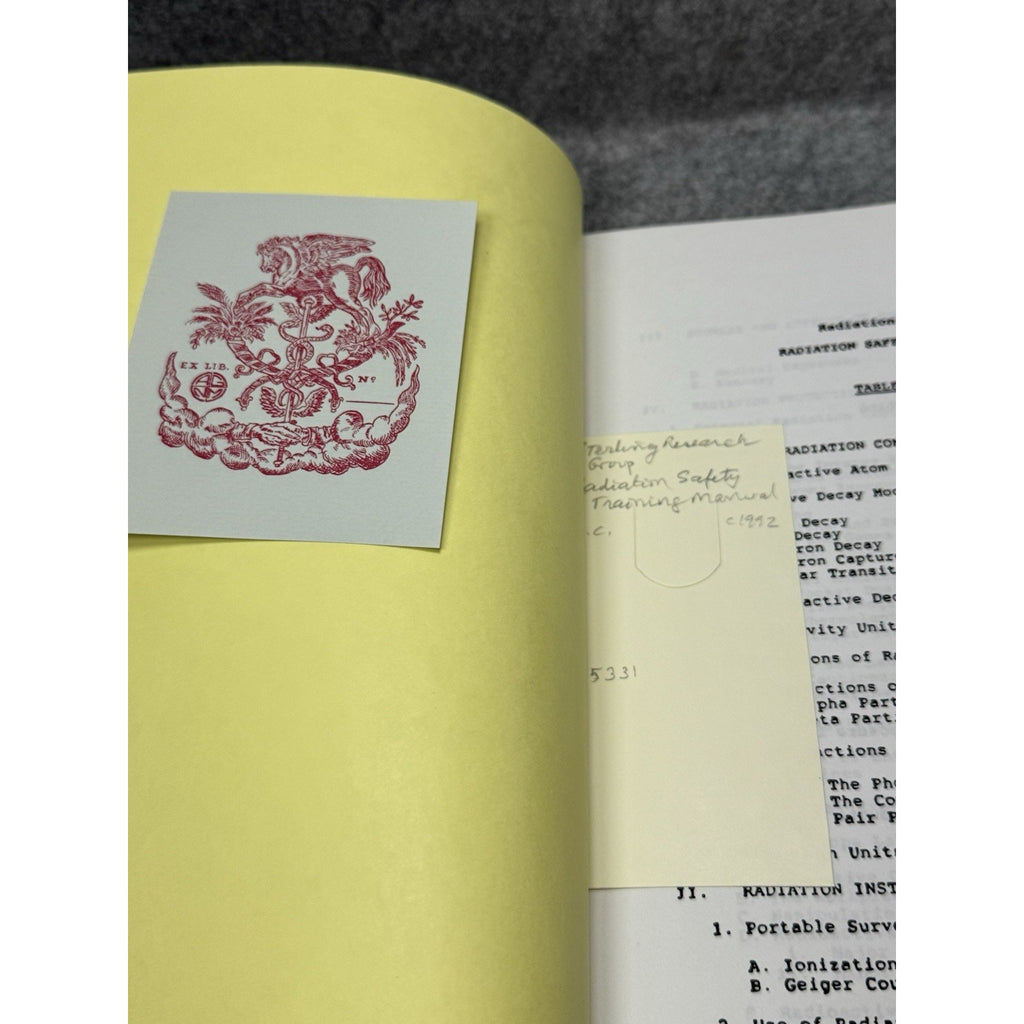 Vintage c1992 Radiation Safety Training Manual Nuclear Lab Health Physics