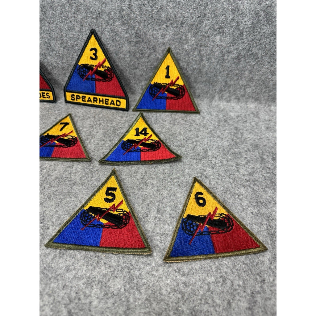 Vintage US Army Armored Division Patch Lot of 10 Old Ironsides Spearhead