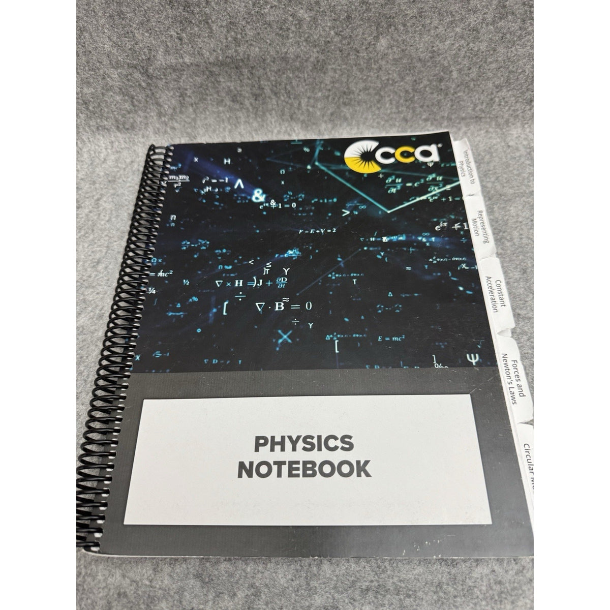 CCA Physics Notebook Spiral Workbook Tabs