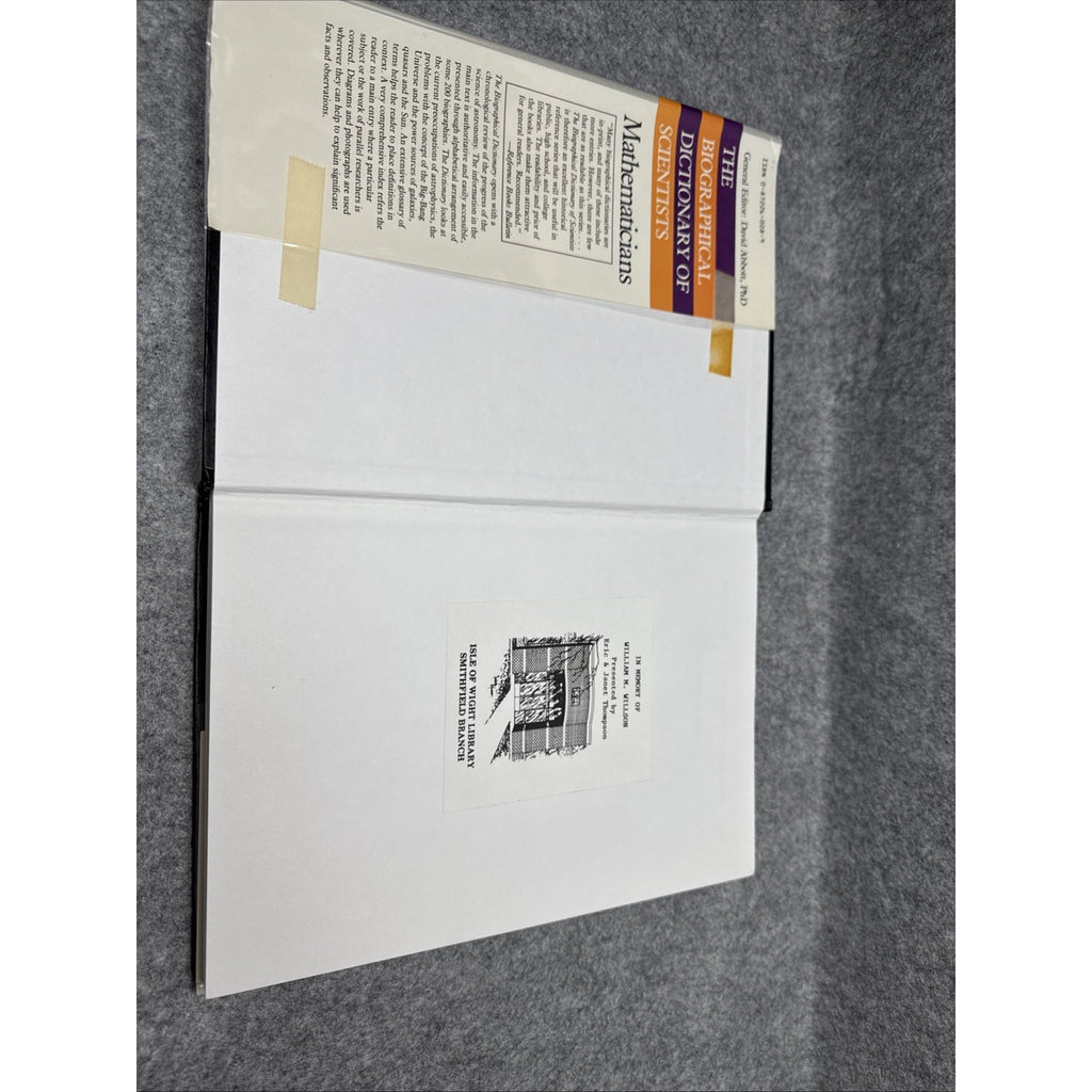 Mathematicians (Biographical Dictionary of Scientists) Abbott HCDJ