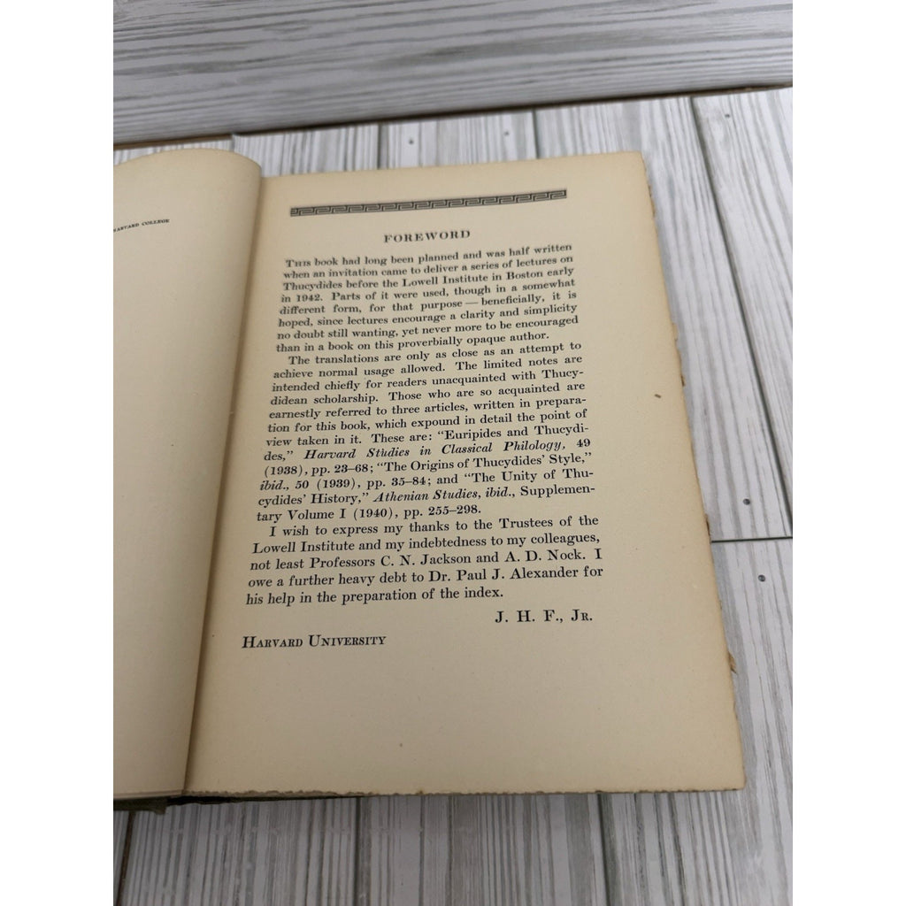 Thucydides John H Finley Jr 1942 Harvard University Press HC
