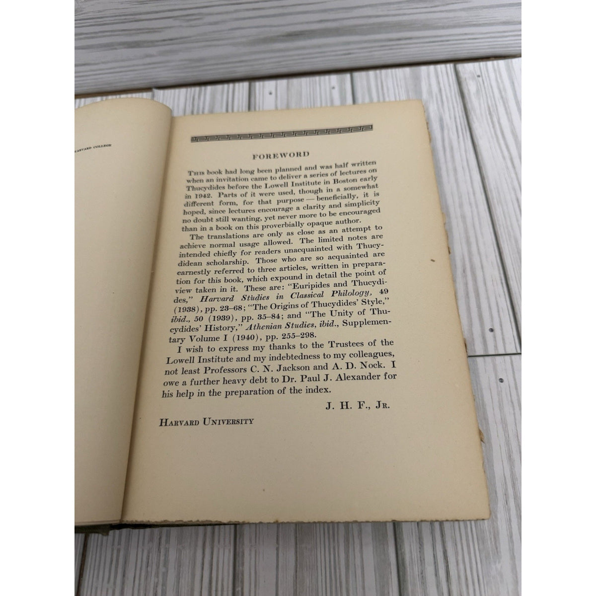 Thucydides John H Finley Jr 1942 Harvard University Press HC